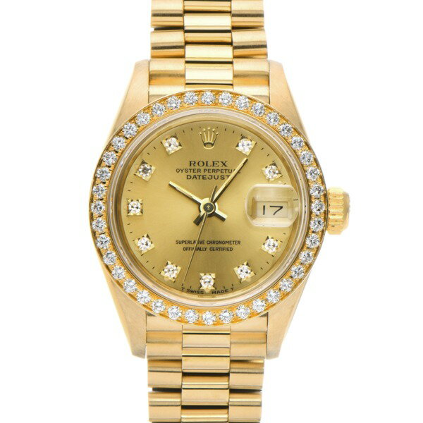 【中古】 ロレックス ROLEX デイトジャスト 69138G E番(1992年頃製造) シャンパン/ダイヤモンド レディース 腕時計