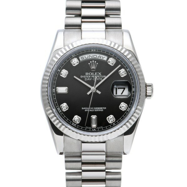 【中古】 ロレックス ROLEX デイデイト 36 118239A V番(2009年頃製造) ブラック/ダイヤモンド メンズ 腕時計