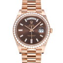【中古】 ロレックス ROLEX デイデイト 40 228345RBR ランダムシリアル チョコレートブラウン/ダイヤモンド メンズ 腕時計
