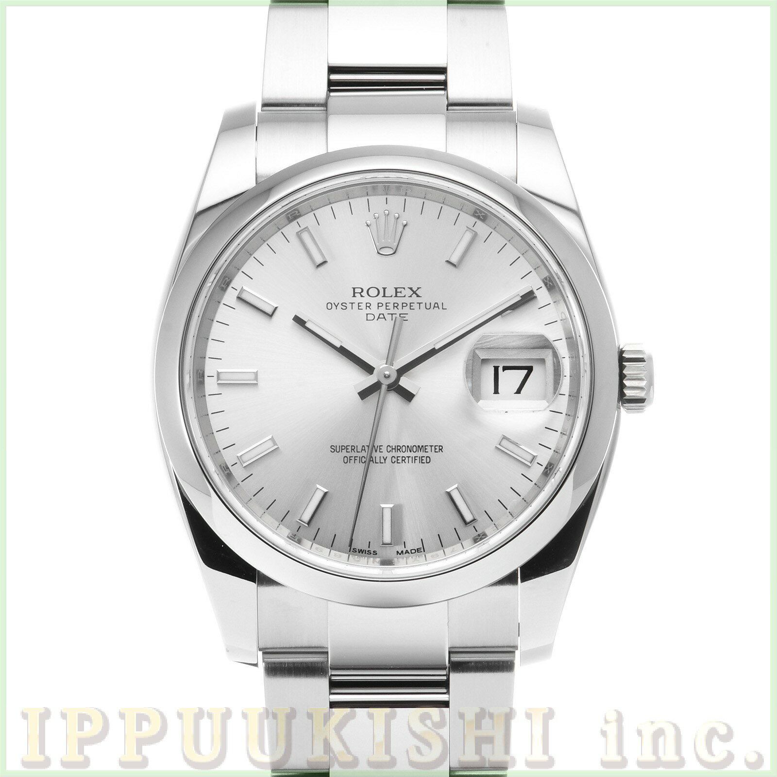 【中古】 ロレックス ROLEX オイスターパーペチュアル デイト 34 115200 ランダムシリアル シルバー メンズ 腕時計