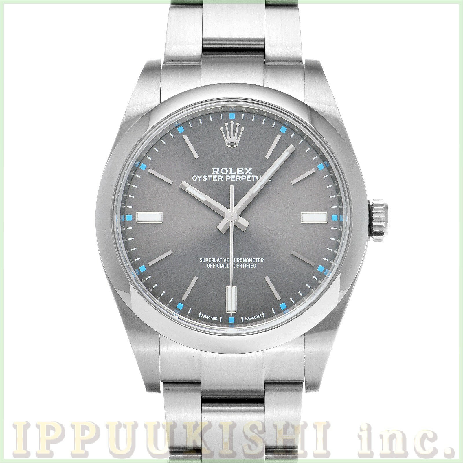 【中古】 ロレックス ROLEX オイスターパーペチュアル 39 114300 ランダムシリアル ダークロジウム メンズ 腕時計