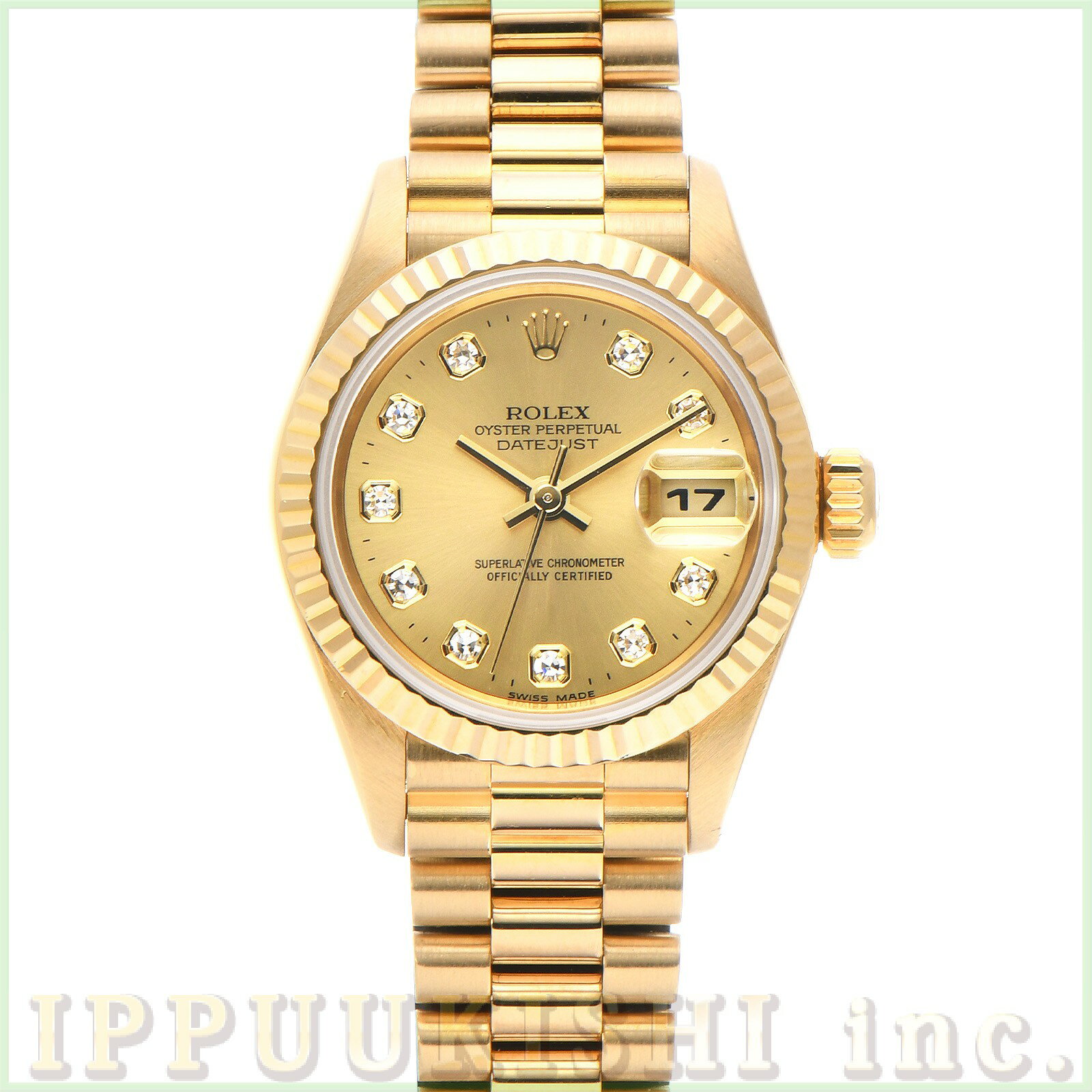 【中古】 ロレックス ROLEX デイトジャスト 69178G U番(1998年頃製造) シャンパン/ダイヤモンド レディース 腕時計