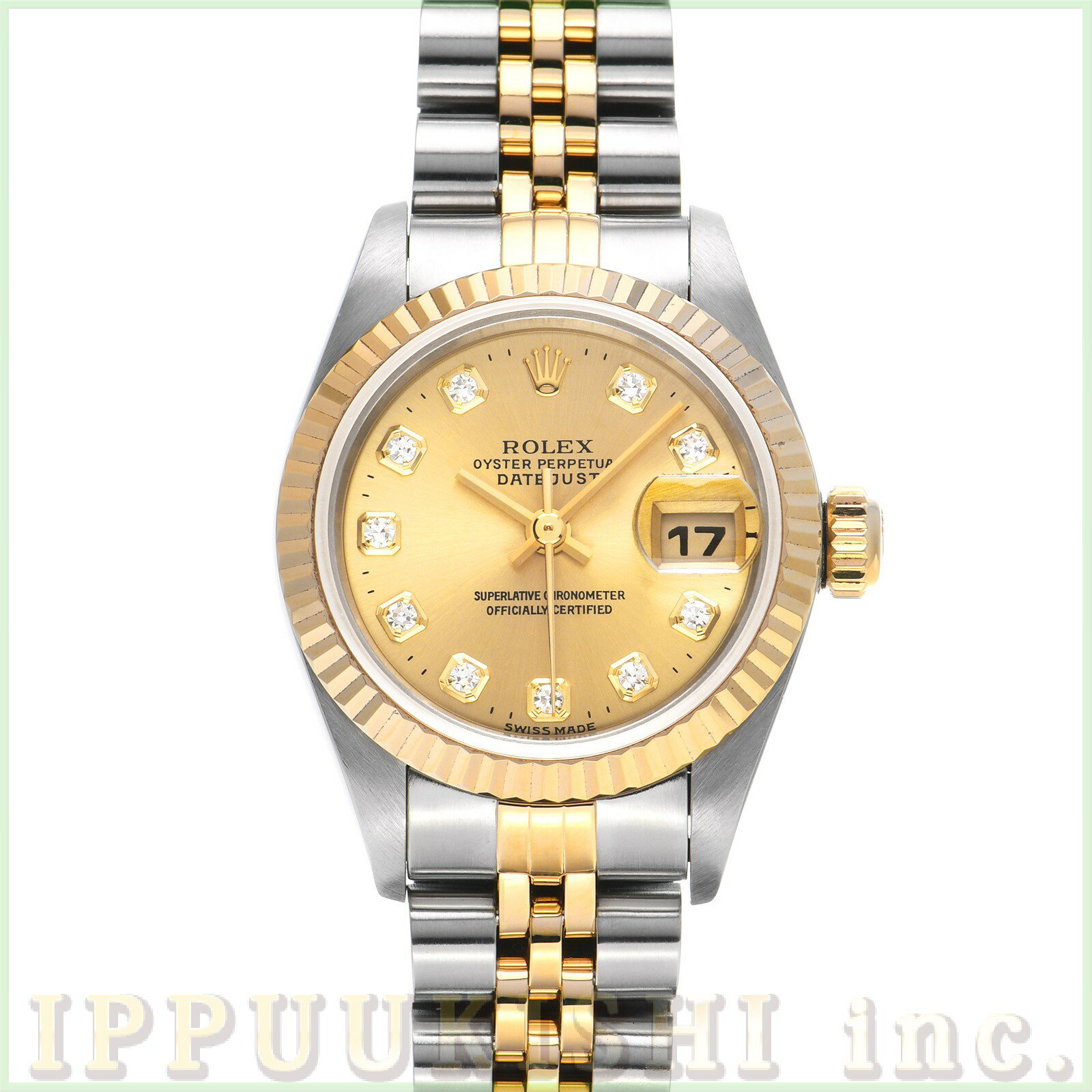 【中古】 ロレックス ROLEX デイトジャスト 26 69173G U番(1998年頃製造) シャンパン/ダイヤモンド レディース 腕時計