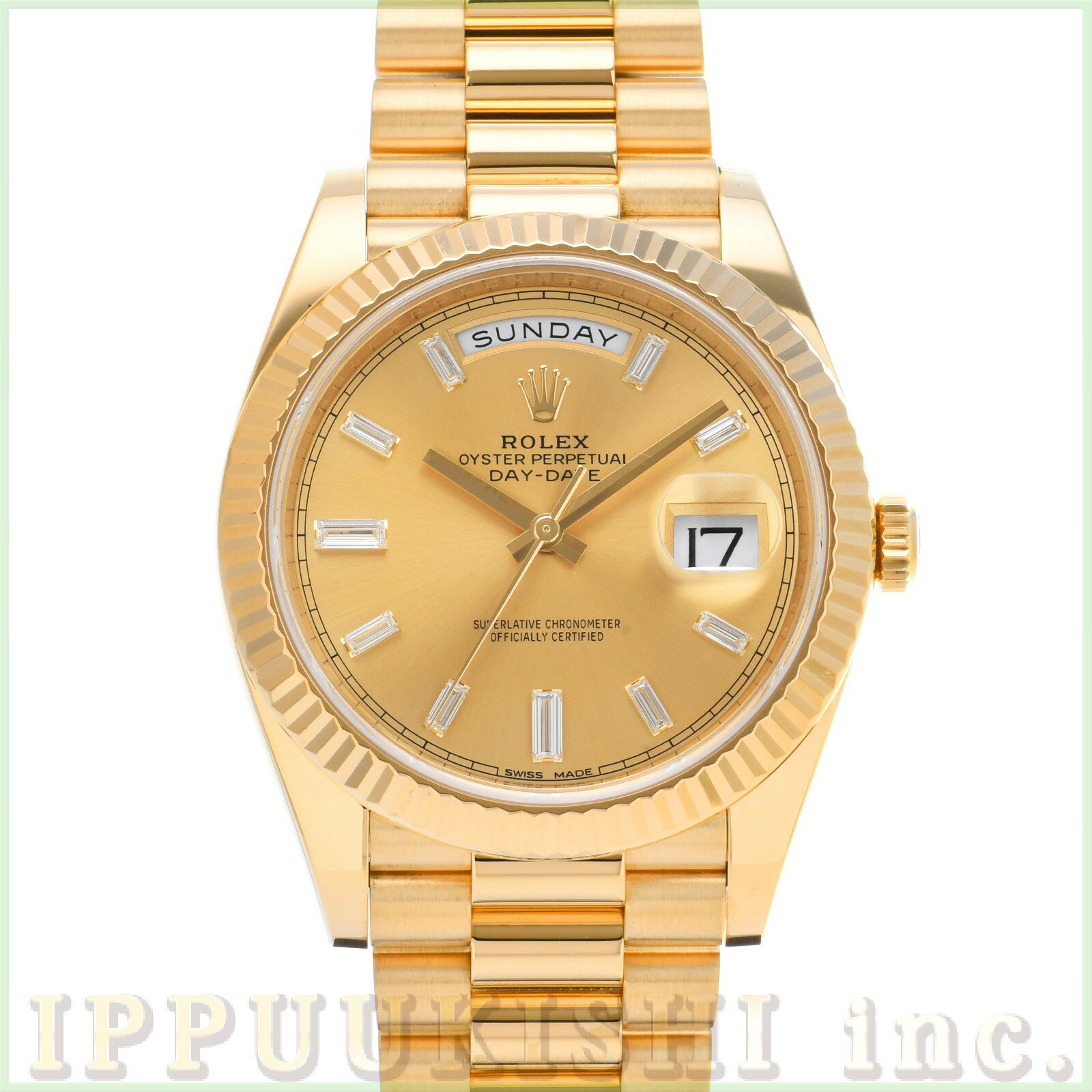 【中古】 ロレックス ROLEX デイデイト 40 228238A シャンパン/ダイヤモンド メンズ 腕時計