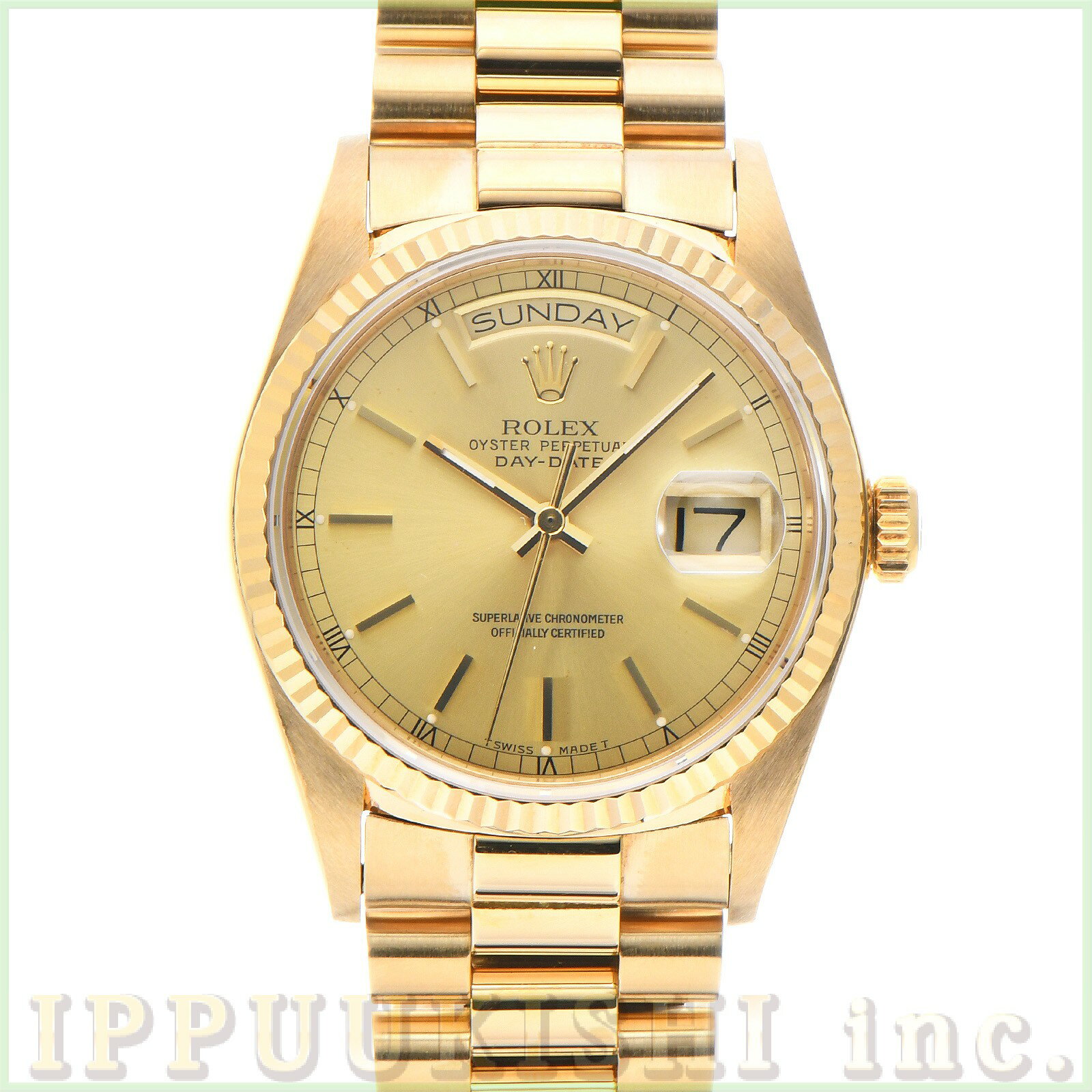 【中古】 ロレックス ROLEX デイデイト 18038 R番(1987年頃製造) シャンパン メンズ 腕時計