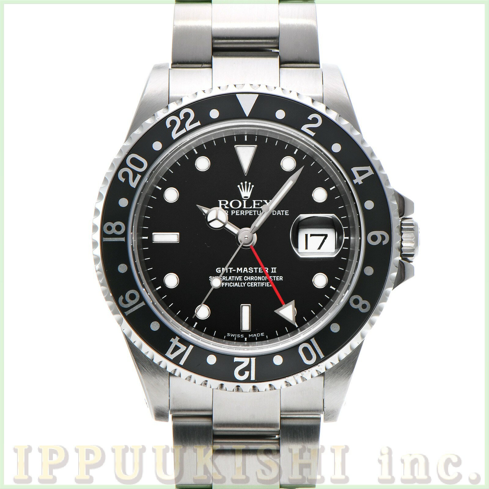 【中古】 ロレックス ROLEX GMTマスターII 16710 Y番(2002年頃製造) ブラック メンズ 腕時計