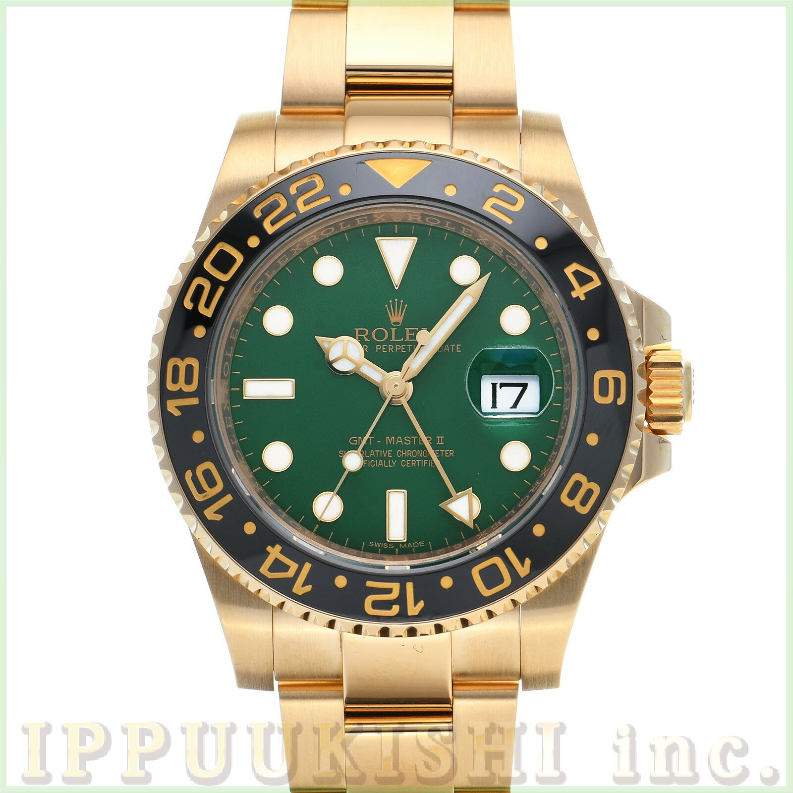 【中古】 ロレックス ROLEX GMTマスターII 116718LN ランダムシリアル グリーン  ...