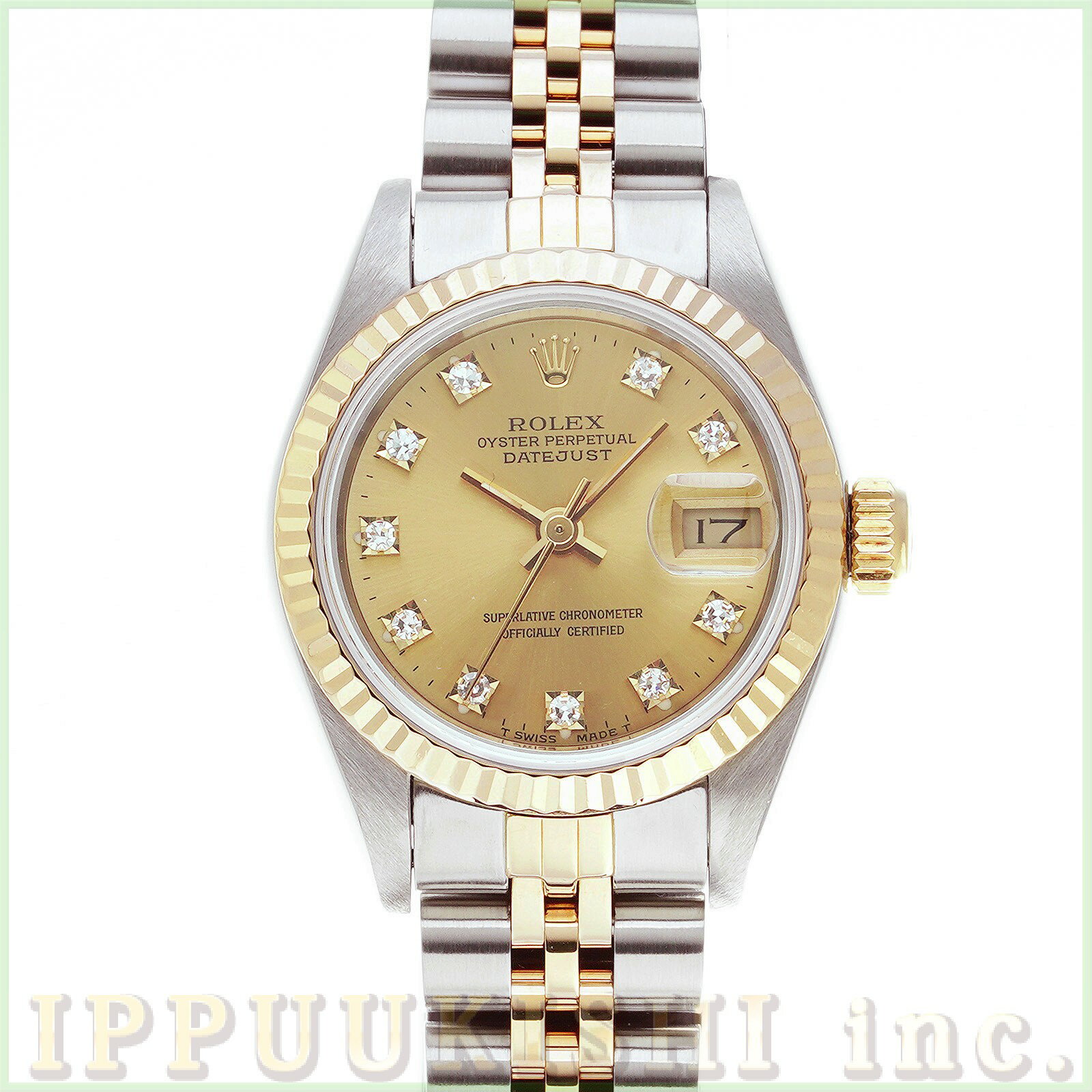 【中古】 ロレックス ROLEX デイトジャスト 69173G E番(1991年頃製造) シャンパン/ダイヤモンド レディース 腕時計