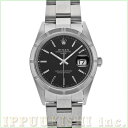 【中古】 ロレックス ROLEX オイスターパーペチュアル デイト 15210 P番(2000年頃製造) ブラック メンズ 腕時計