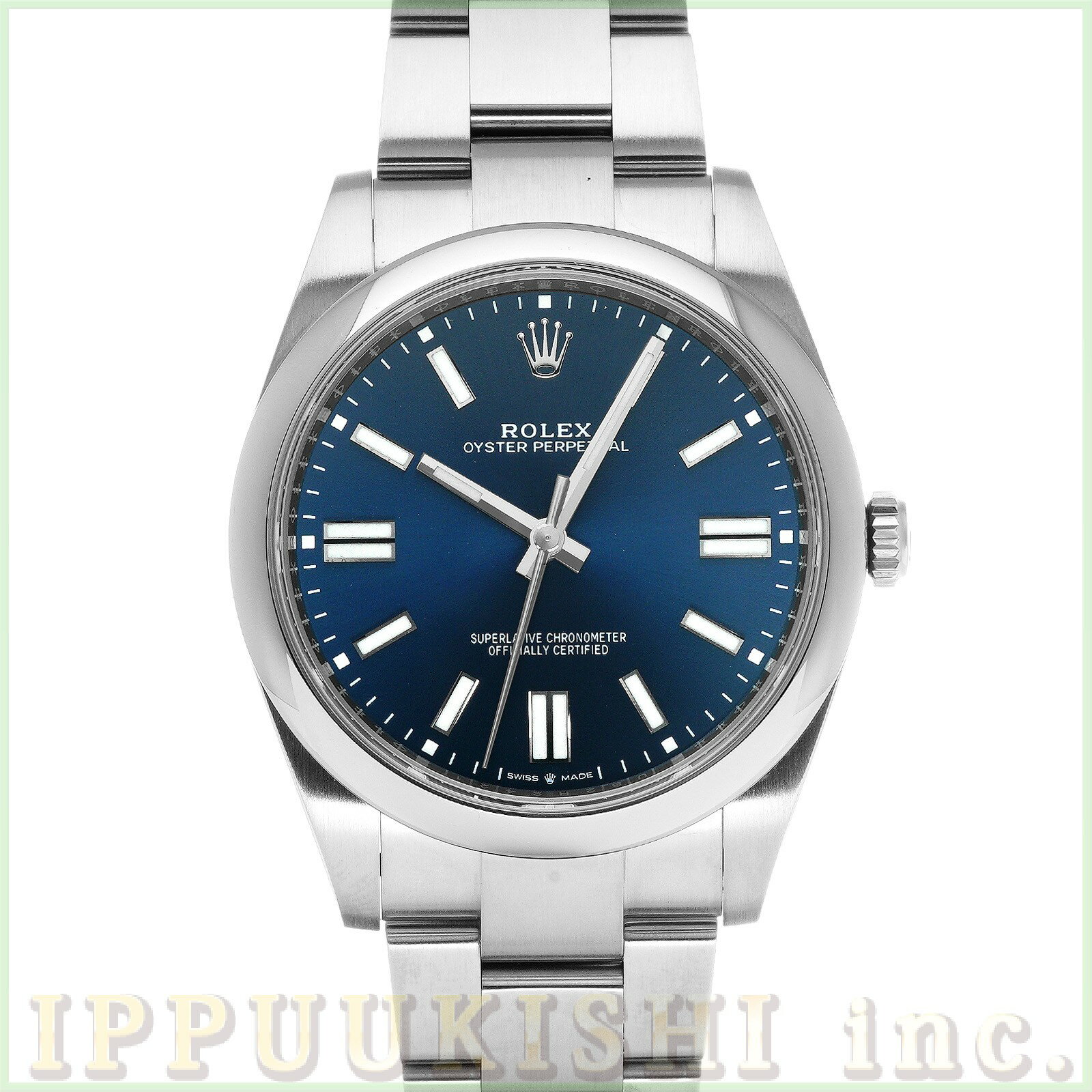【中古】 ロレックス ROLEX オイスターパーペチュアル 41 124300 ランダムシリアル ブライトブルー メンズ 腕時計