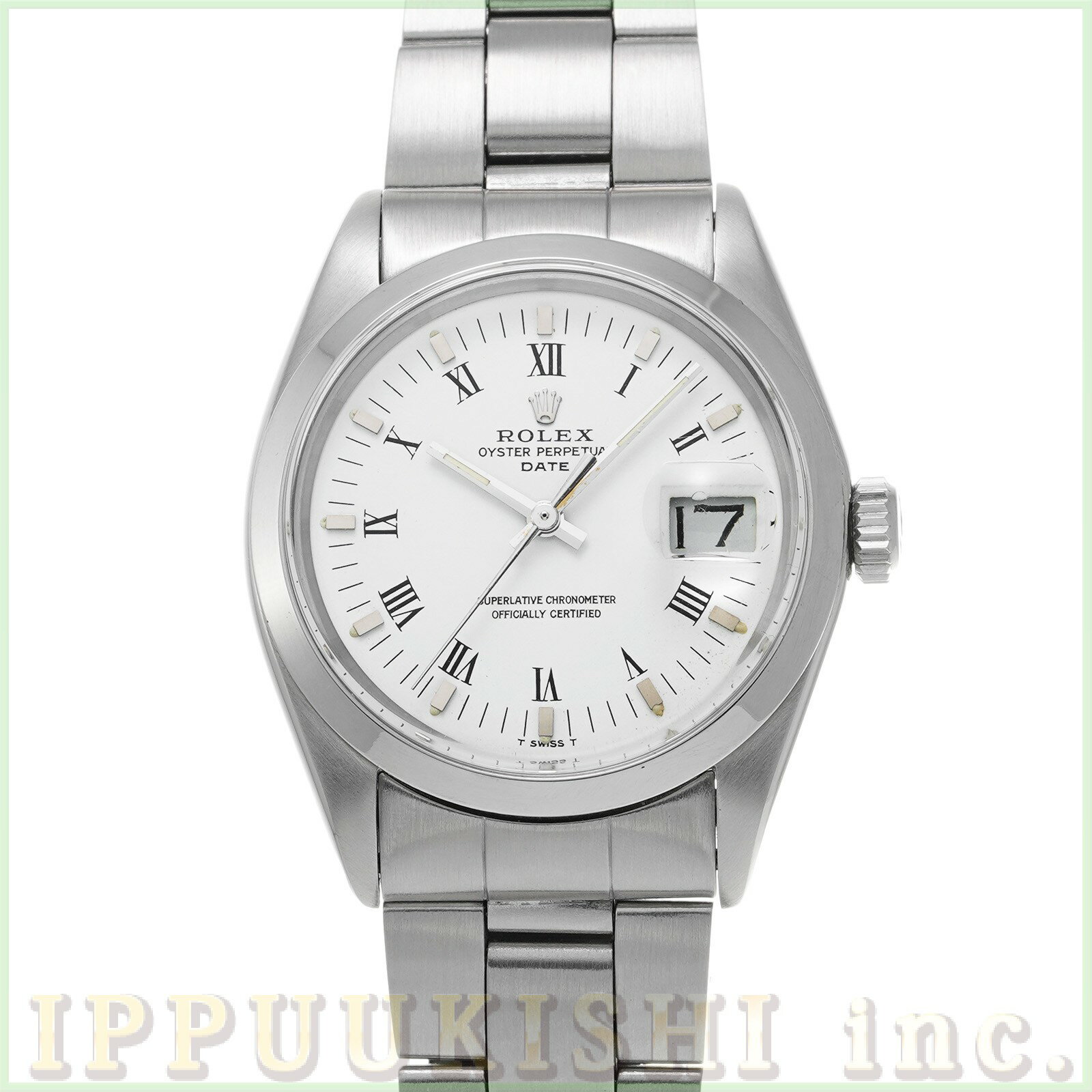 【中古】 ロレックス ROLEX オイスターパーペチュアル デイト 1500 29番台(1972年頃製造) ホワイト メンズ 腕時計