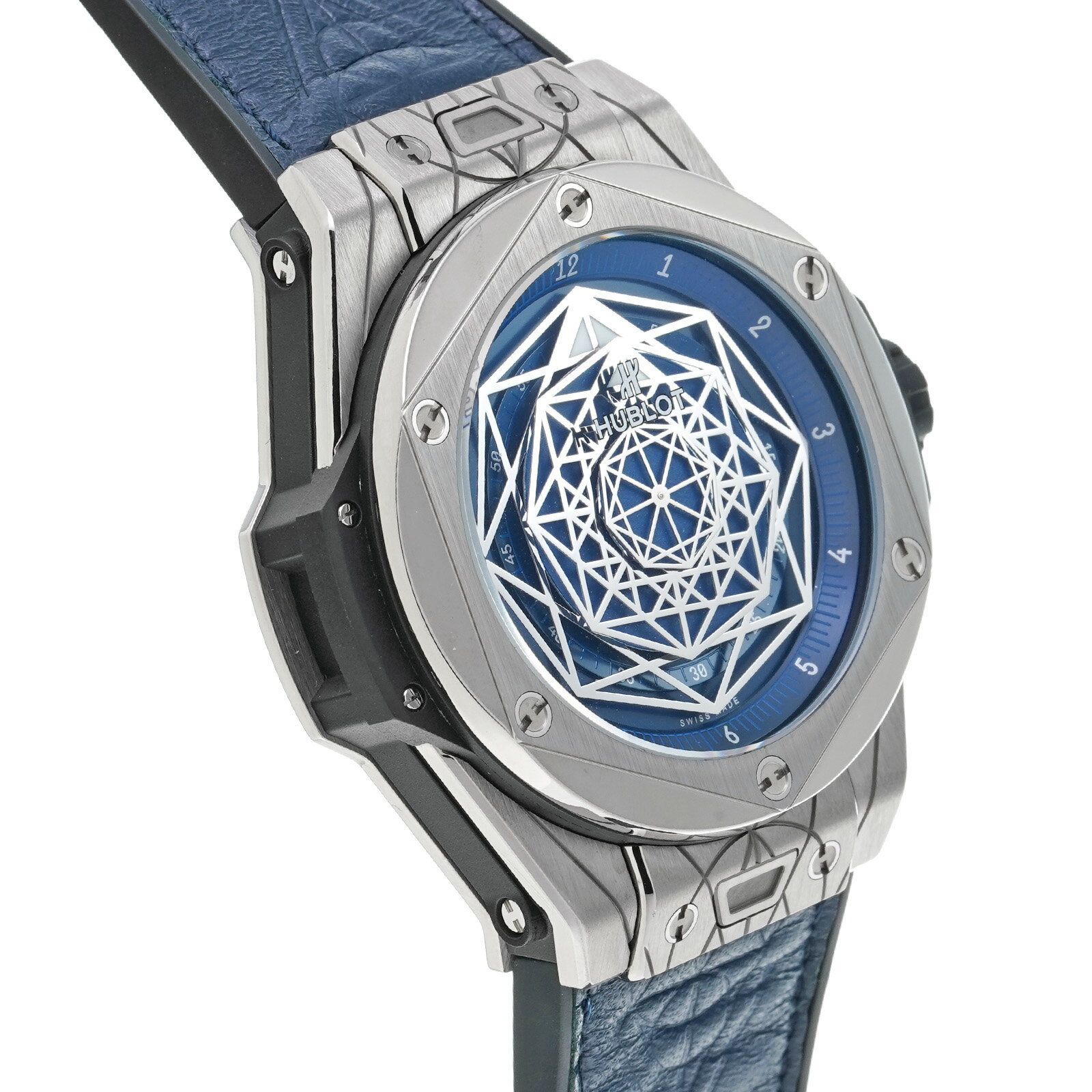【中古】 ウブロ HUBLOT ビッグバン ウニコ サンブルー チタニウム ブルー 415.NX.7179.VR.MXM18 ブルー メンズ 腕時計
