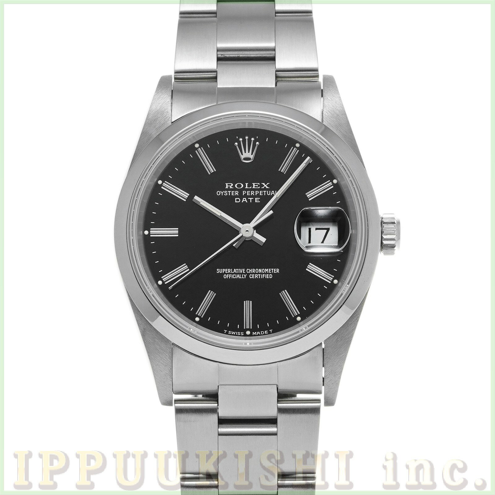 【中古】 ロレックス ROLEX オイスターパーペチュアル デイト 15200 S番(1993年頃製造) ブラック メンズ 腕時計