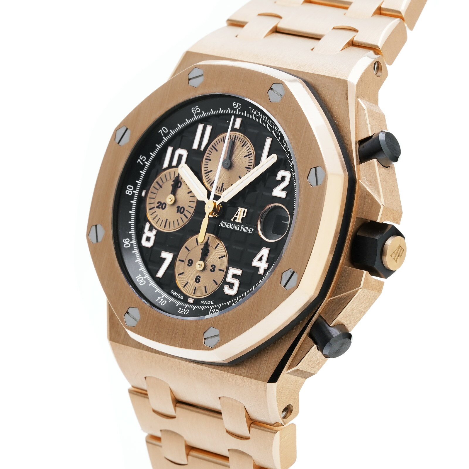 【WATCHNIAN誕生記念 全品P2倍 〜8/23】【中古】 オーデマ・ピゲ AUDEMARS PIGUET ロイヤルオーク オフショア クロノグラフ 26470OR.OO.1000OR.03 ブラック/ピンクゴールド メンズ 腕時計