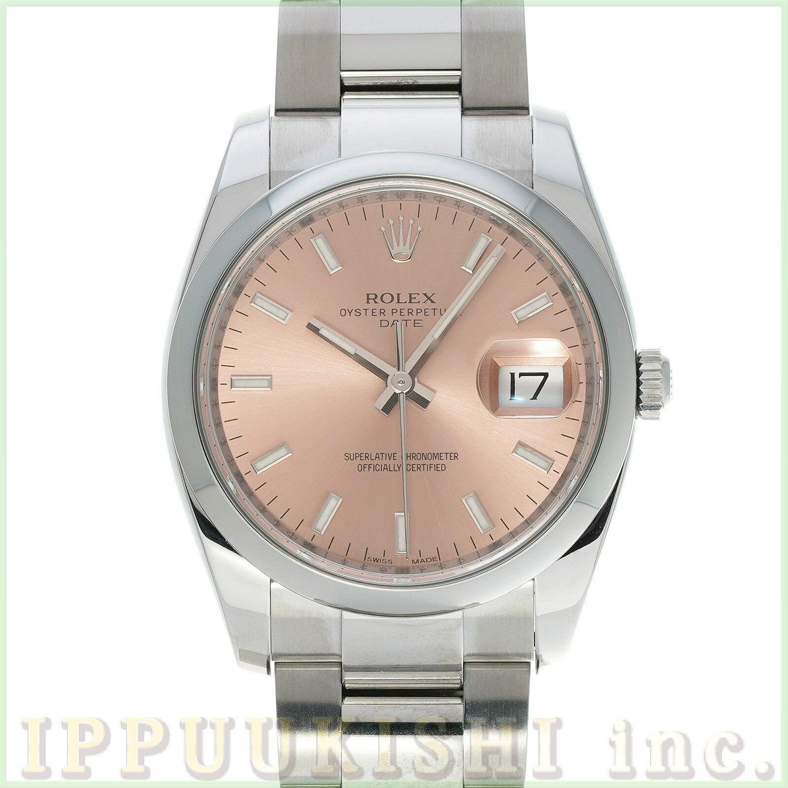 【中古】 ロレックス ROLEX オイスターパーペチュアル デイト 34 115200 G番(2012年頃製造) ピンク メンズ 腕時計