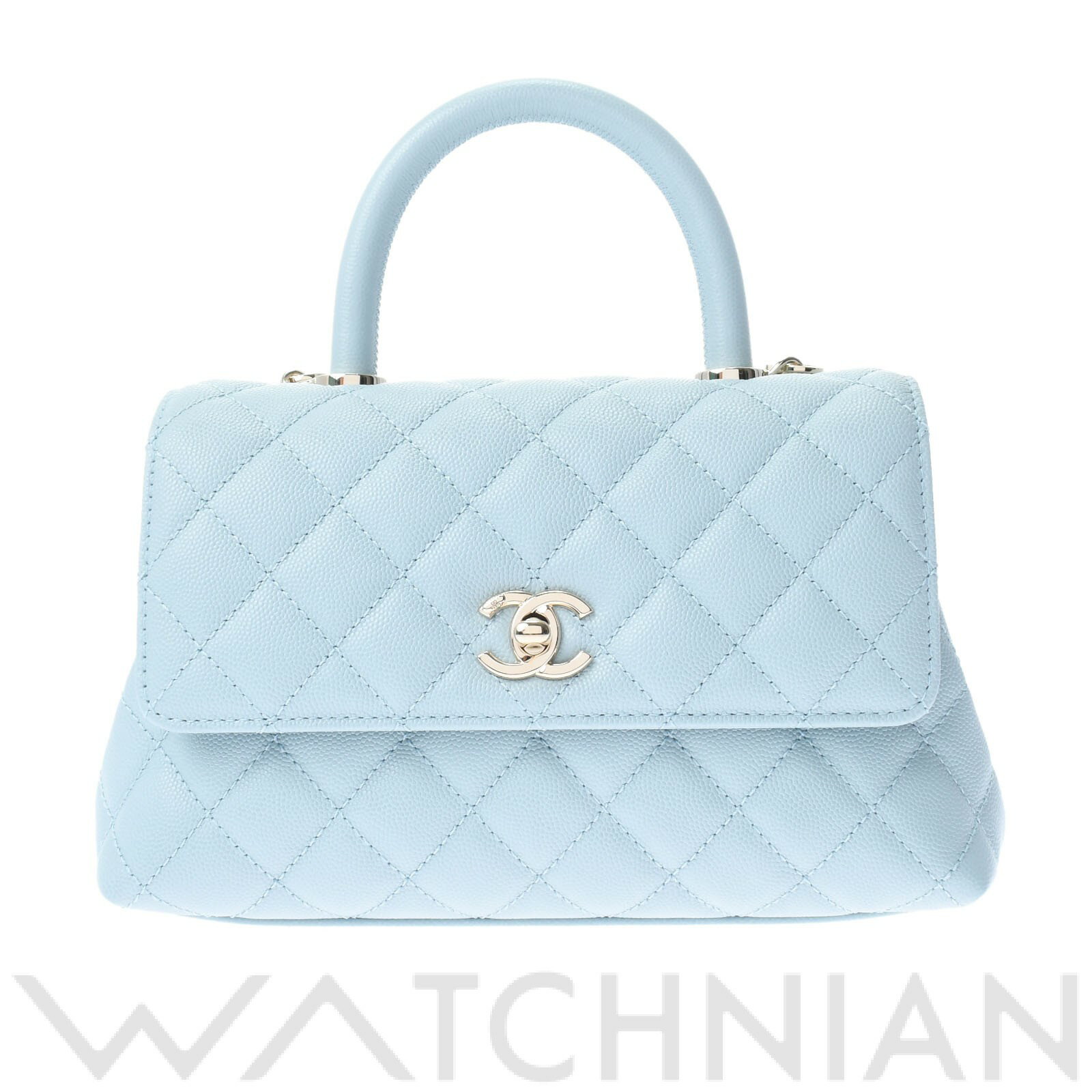 【未使用品】 シャネル CHANEL ココハンドル 2WAYチェーンショルダー ライトブルー/ゴールド金具 A92990 キャビアスキン レディース ハンドバッグのサムネイル