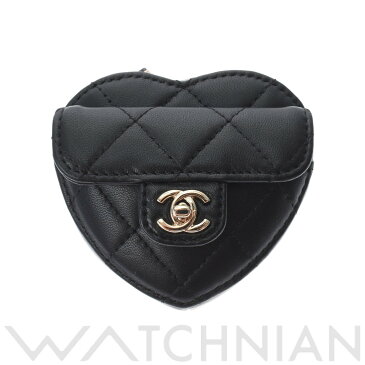 【新品】 シャネル CHANEL マトラッセ ハートチェーンコインケース ブラック/ゴールド金具 AP2783 ラムスキン レディース コインケース