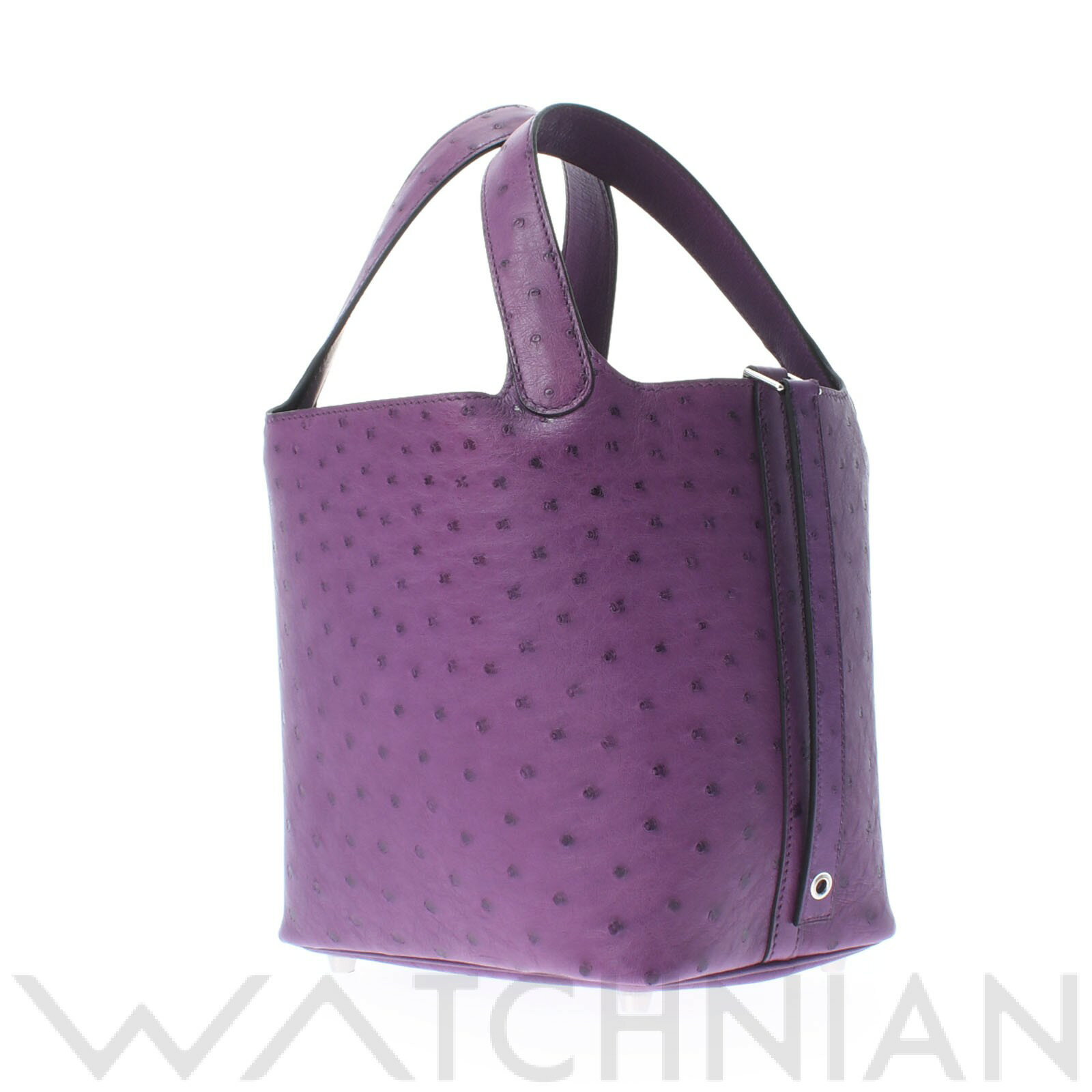 【中古】 エルメス HERMES ピコタン ロック PM ヴィオレ/パラジウム金具 オーストリッチ レディース ハンドバッグのサムネイル