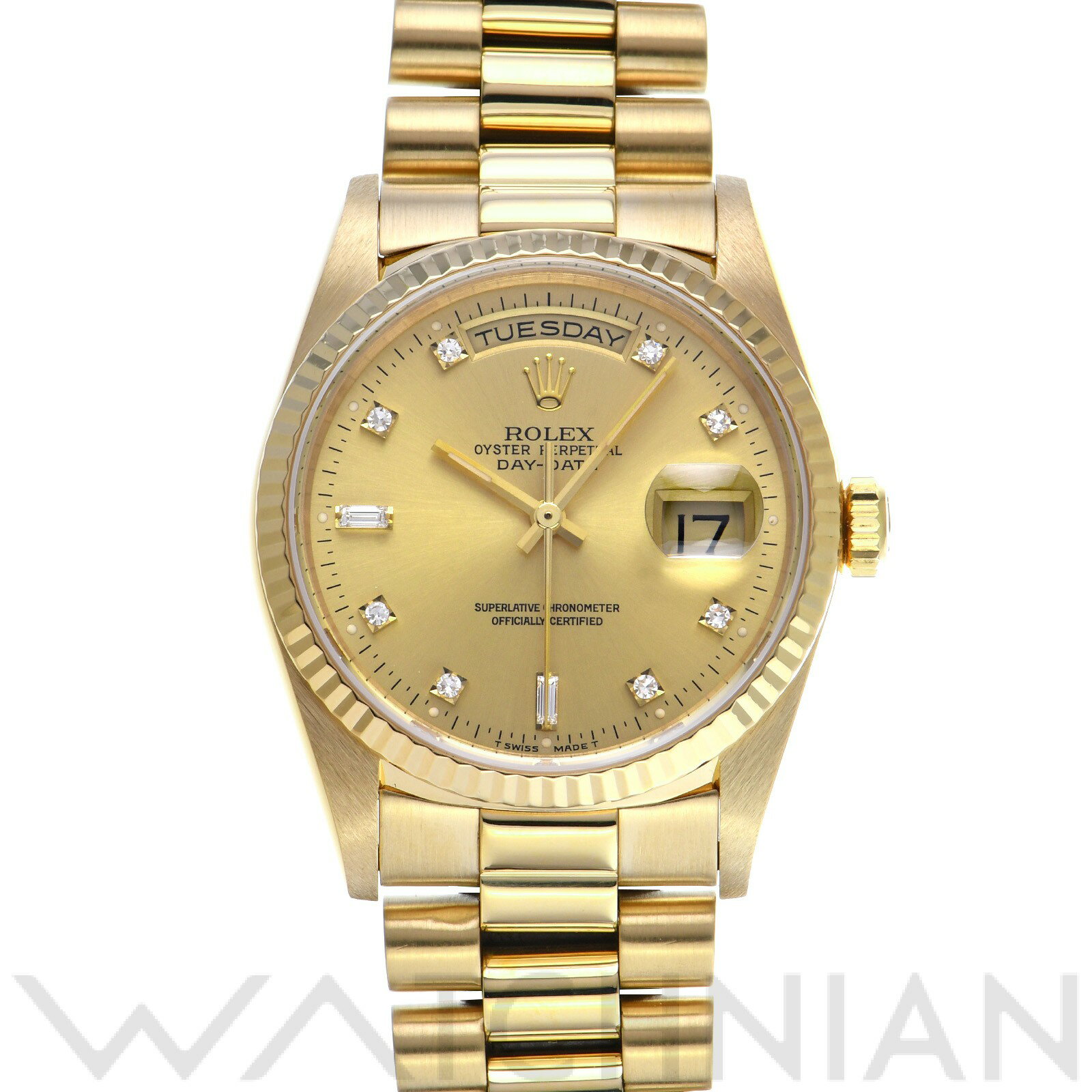 【中古】 ロレックス ROLEX デイデイト 18238A X番(1993年頃製造) シャンパン/ダイヤモンド メンズ 腕時計