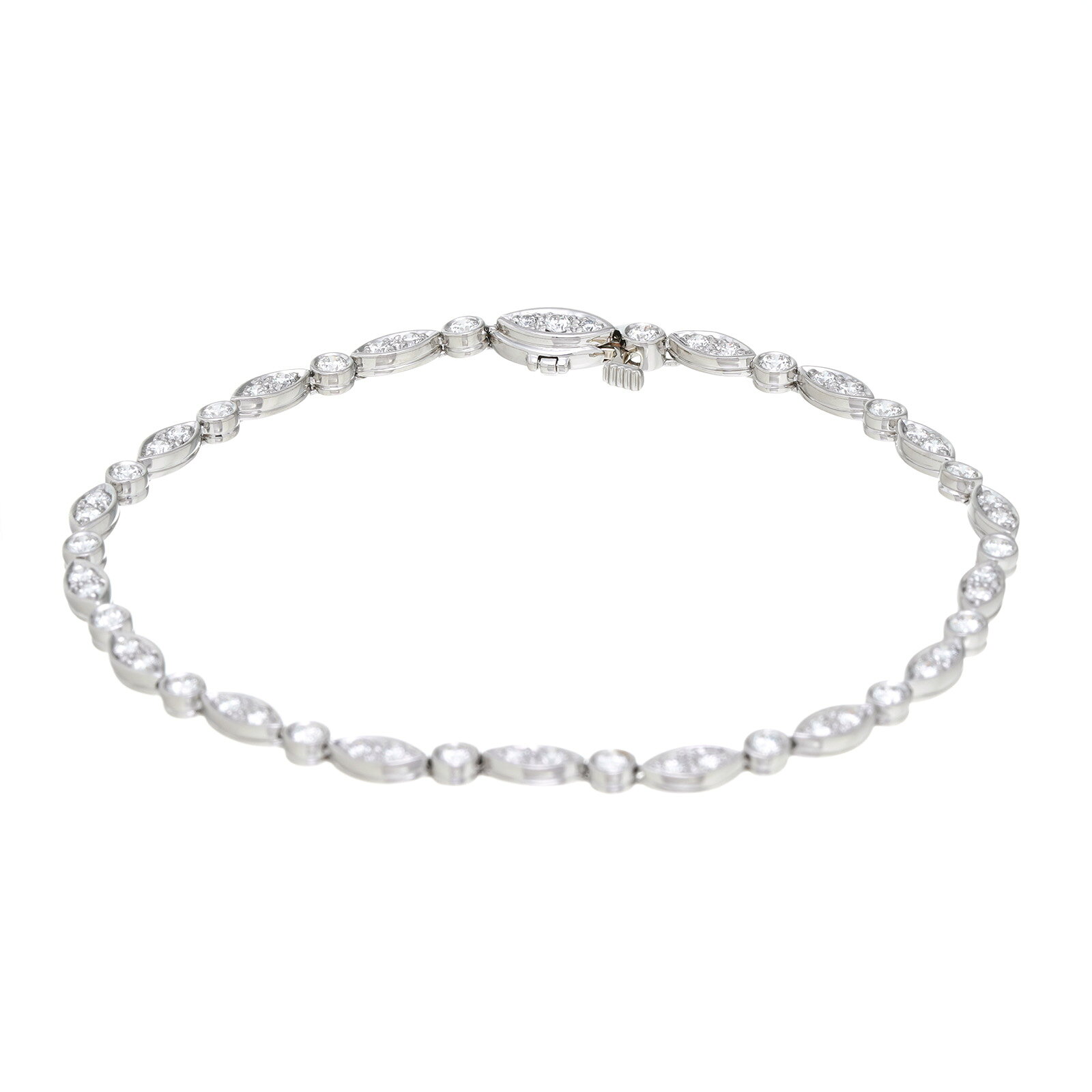 【39ショップ限定P2倍＆最大50,000円OFFクーポン配布中！】【中古】 ティファニー TIFFANY&Co. ジャズ ブレスレット Pt950プラチナ/ダイヤモンド レディース ブレスレット