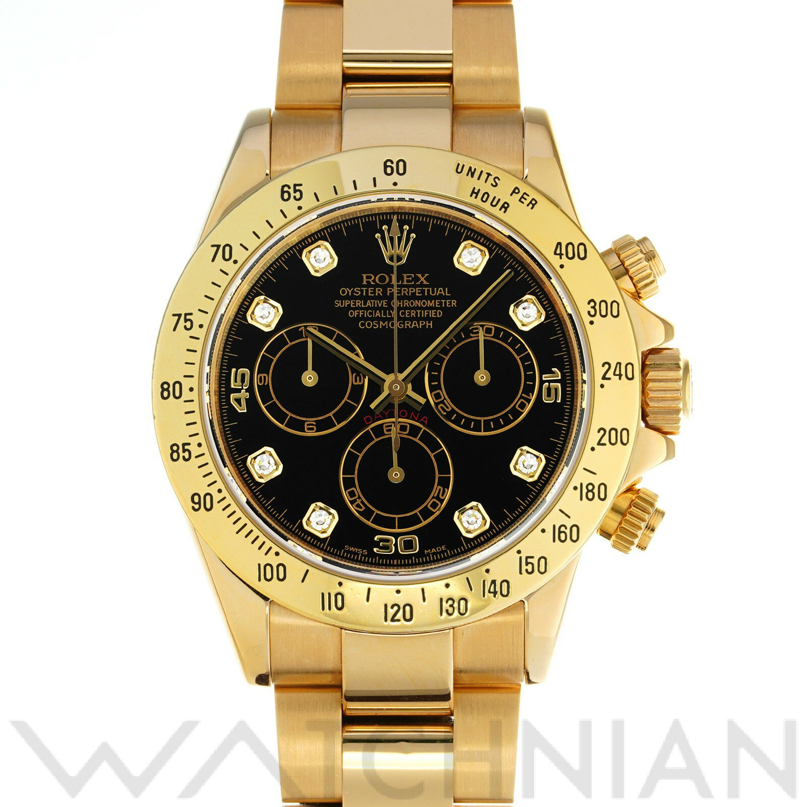 【中古】 ロレックス ROLEX コスモグラフ デイトナ 116528G Y番(2003年頃製造) ブラック/ダイヤモンド メンズ 腕時計