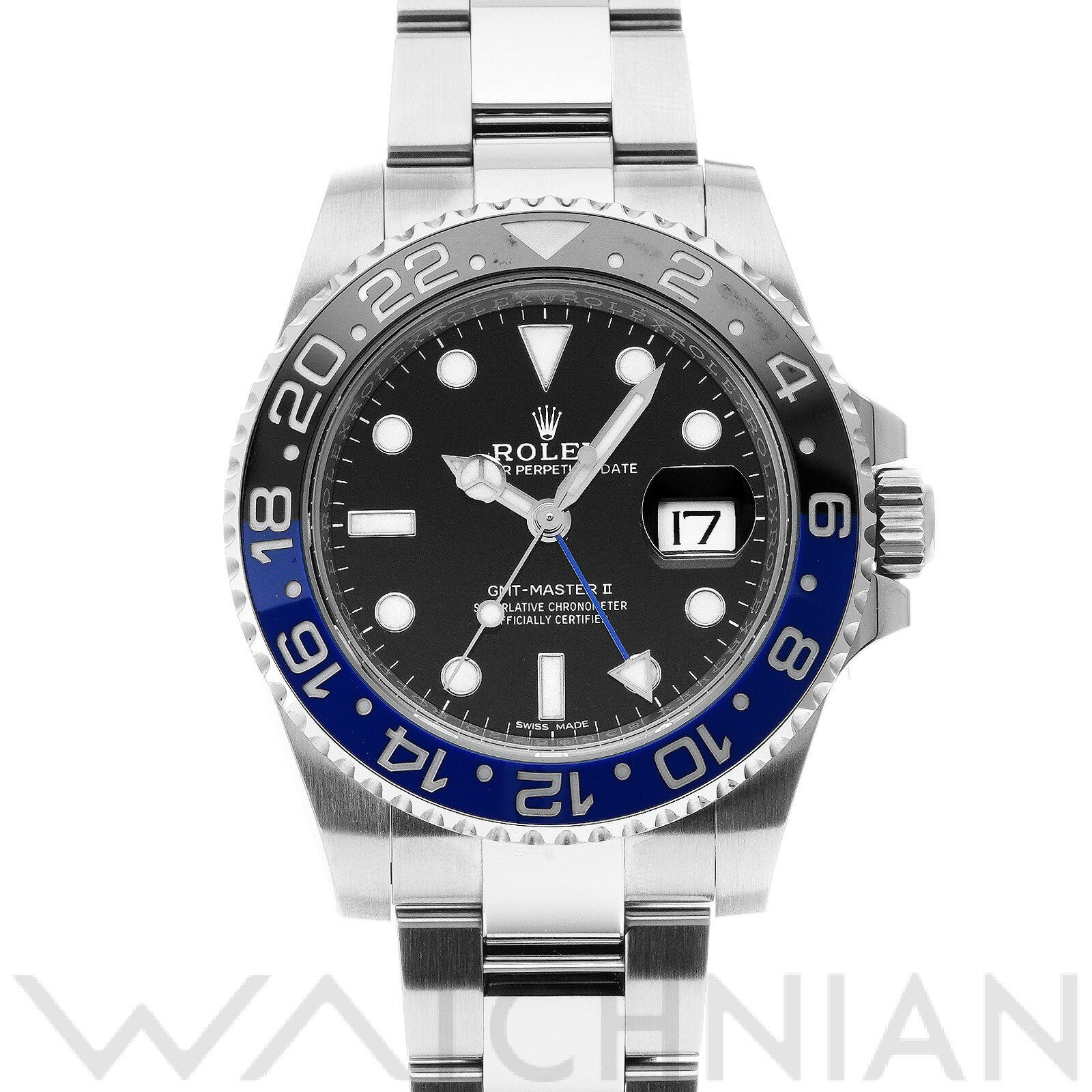 【中古】 ロレックス ROLEX GMTマスターII 116710BLNR ランダムシリアル ブラック メンズ 腕時計