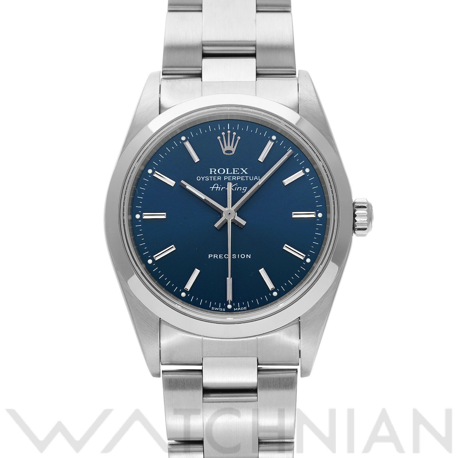 【中古】 ロレックス ROLEX エアキング 14000M P番(2000年頃製造) ブルー メンズ 腕時計
