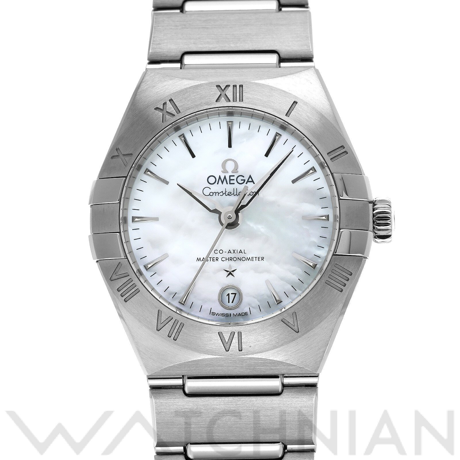 【WATCHNIAN誕生記念 全品P2倍 〜8/23】【中古】 オメガ OMEGA コンステレーション マンハッタン コーアクシャル マスタークロノメーター 29ミリ 131.10.29.20.05.001 ホワイトシェル レディース 腕時計