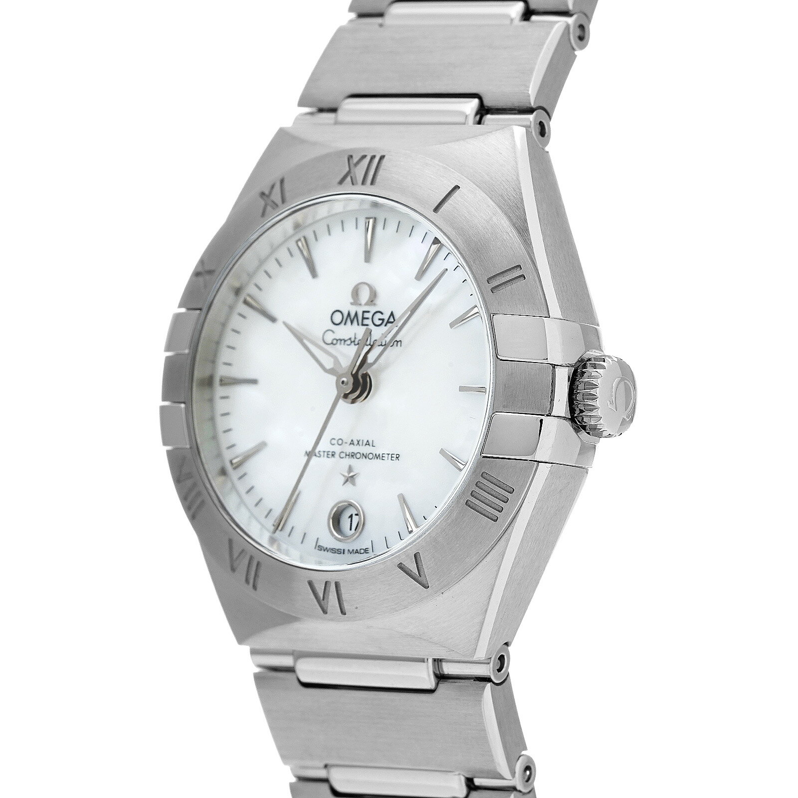 【WATCHNIAN誕生記念 全品P2倍 〜8/23】【中古】 オメガ OMEGA コンステレーション マンハッタン コーアクシャル マスタークロノメーター 29ミリ 131.10.29.20.05.001 ホワイトシェル レディース 腕時計