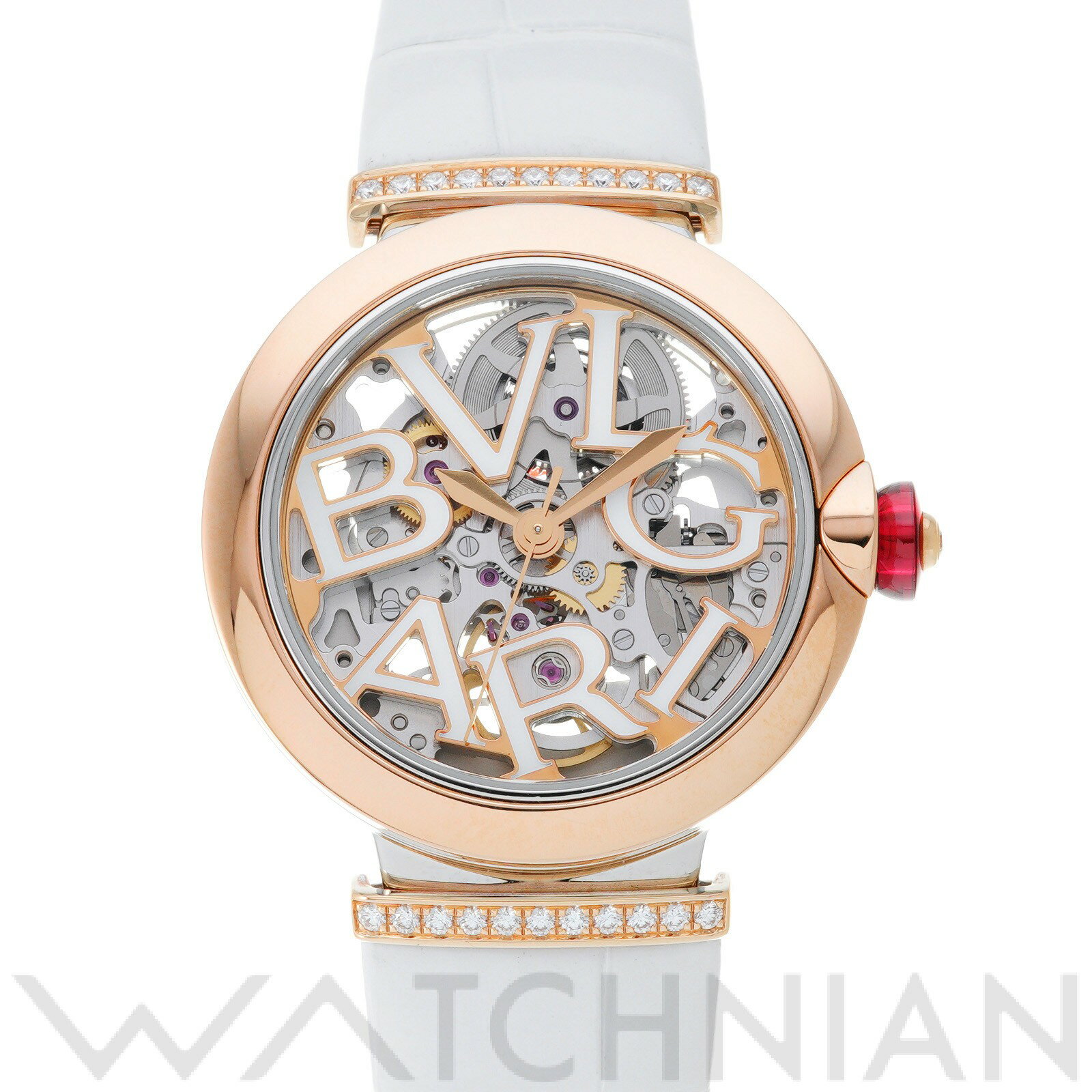 【WATCHNIAN誕生記念 全品P2倍 〜8/23】【中古】 ブルガリ BVLGARI ルチェア スケルトン ビアンカ LUP33SG スケルトン レディース 腕時計