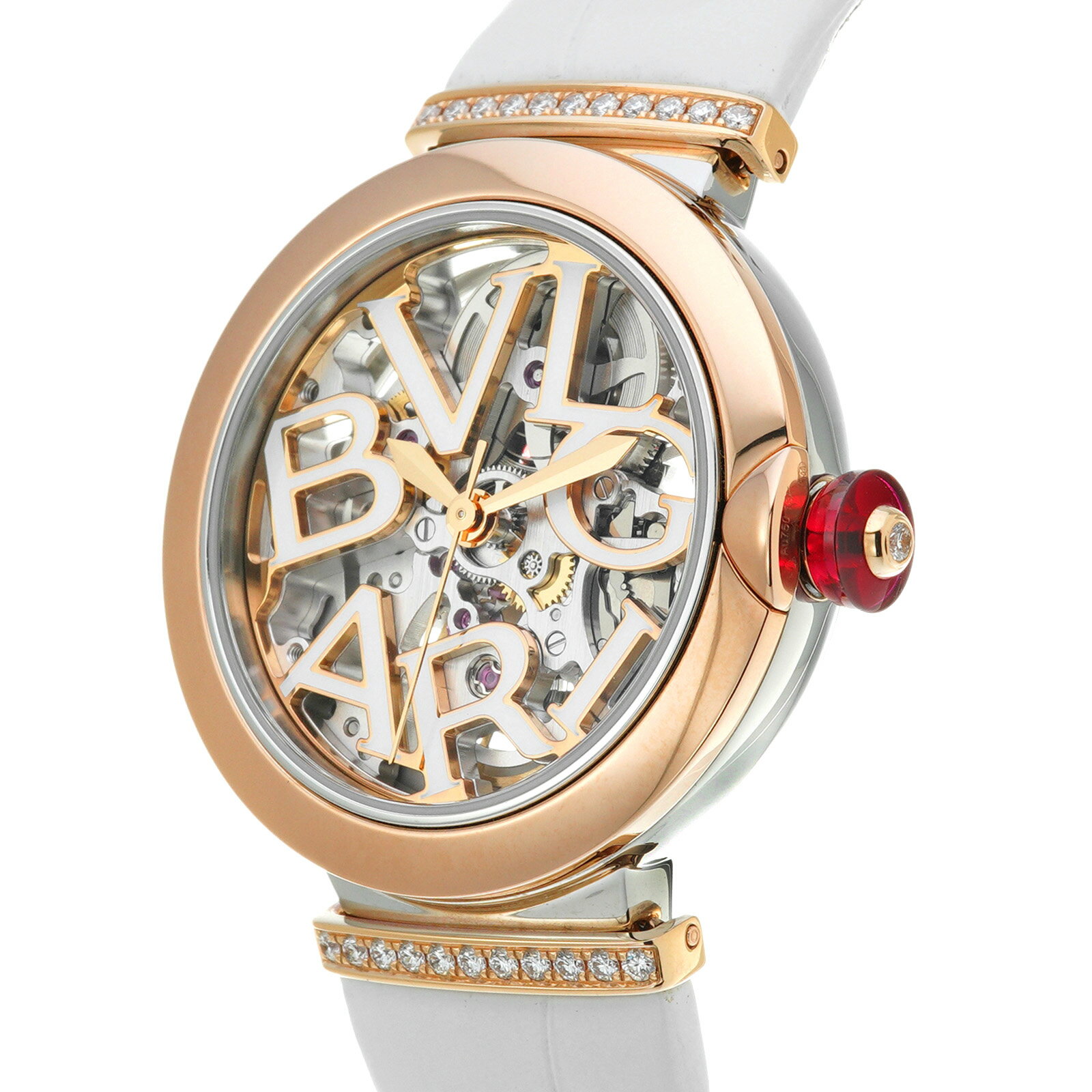 【WATCHNIAN誕生記念 全品P2倍 〜8/23】【中古】 ブルガリ BVLGARI ルチェア スケルトン ビアンカ LUP33SG スケルトン レディース 腕時計