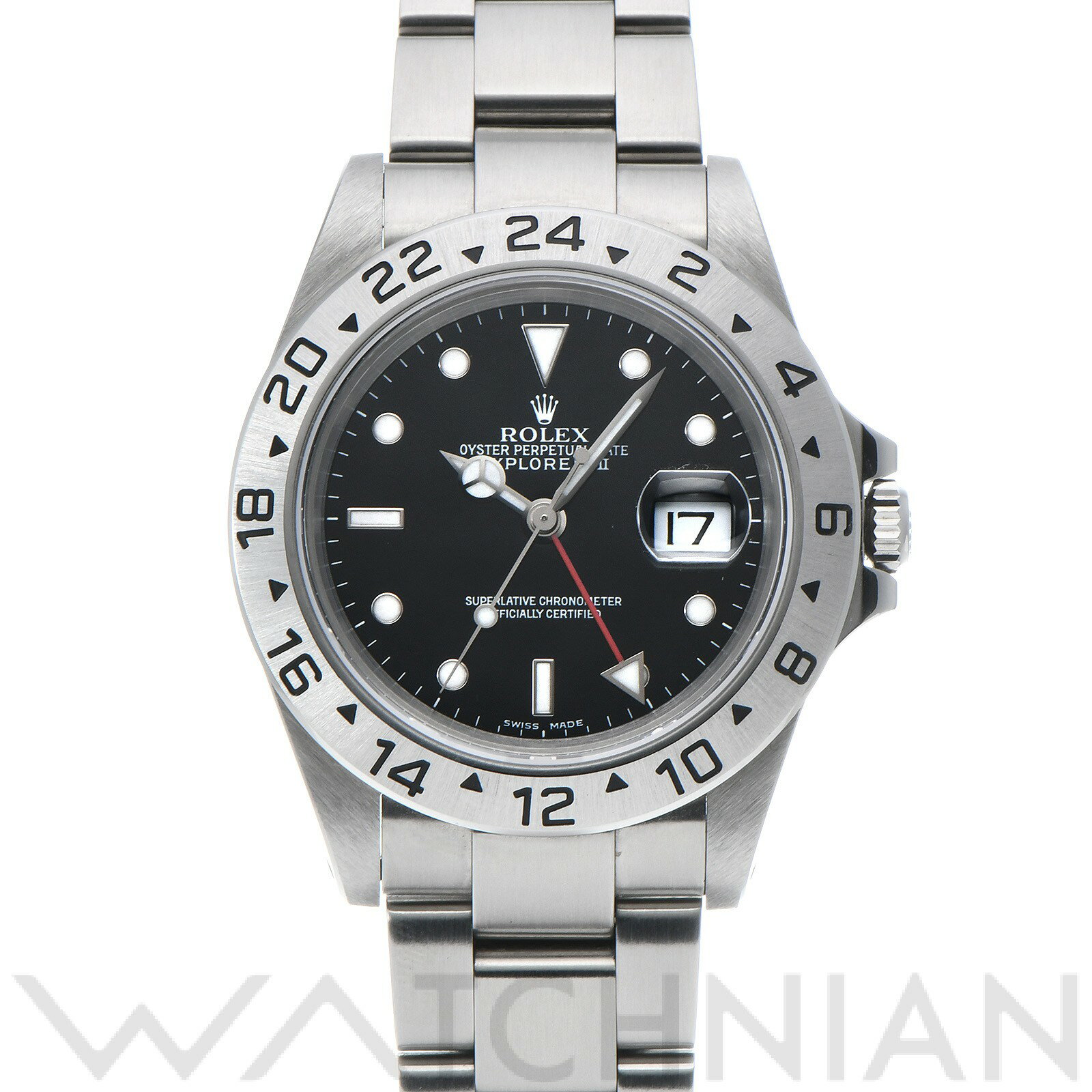 【中古】 ロレックス ROLEX エクスプローラーII 16570 P番(2001年頃製造) ブラック メンズ 腕時計