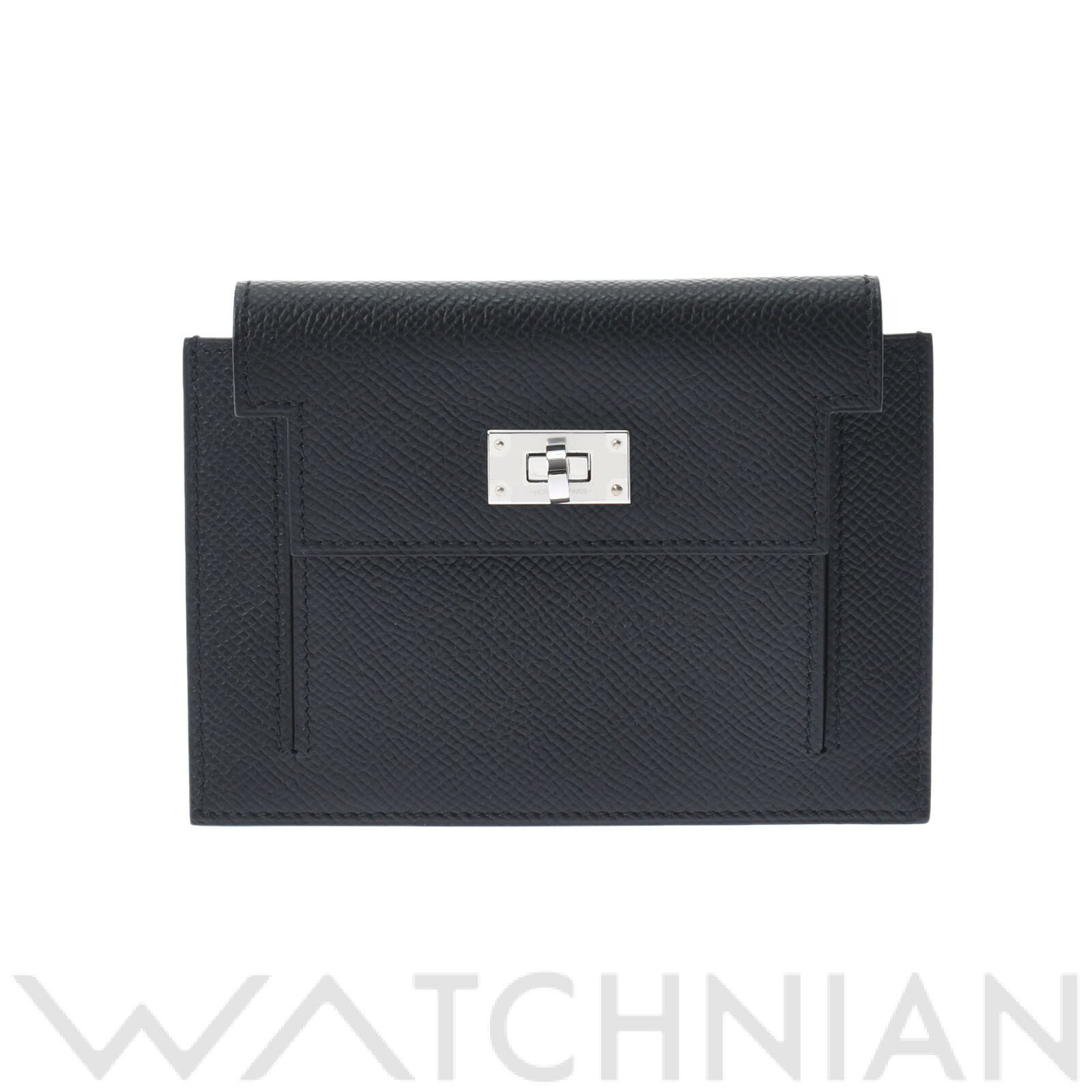 【未使用品】 エルメス HERMES ケリーポケットコンパクト ブラック/パラジウム金具 ヴォーエプソン ユニセックス コインケースのサムネイル
