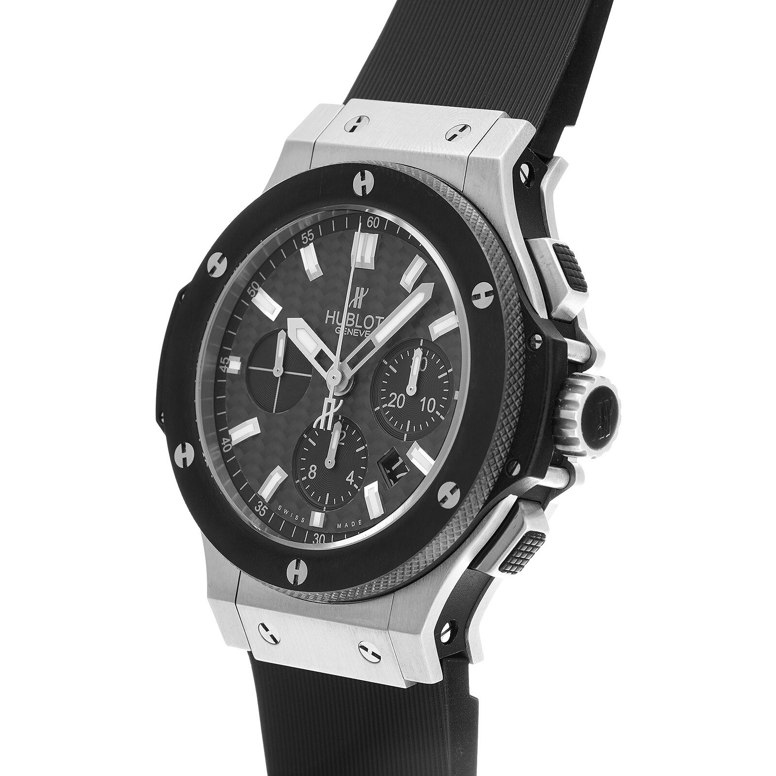 【WATCHNIAN誕生記念 全品P2倍 〜8/23】【中古】 ウブロ HUBLOT ビッグバン スチール セラミック 301.SM.1770.RX ブラックカーボン メンズ 腕時計