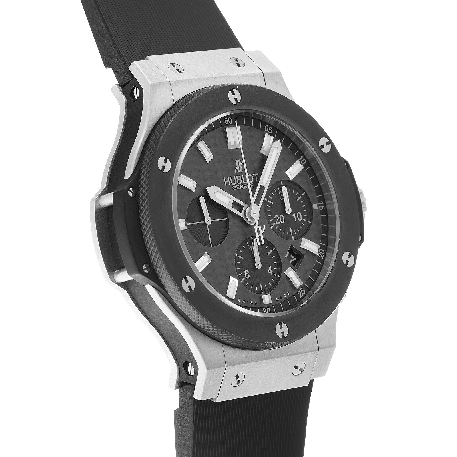 【WATCHNIAN誕生記念 全品P2倍 〜8/23】【中古】 ウブロ HUBLOT ビッグバン スチール セラミック 301.SM.1770.RX ブラックカーボン メンズ 腕時計