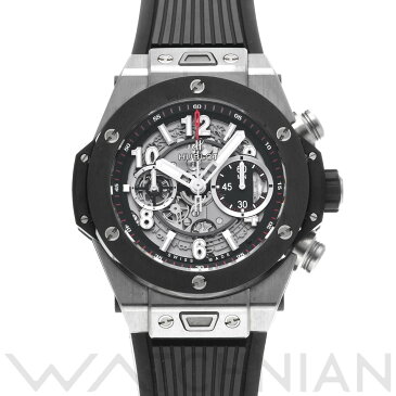 【WATCHNIAN誕生記念 全品P2倍 〜8/23】【中古】 ウブロ HUBLOT ビッグバン ウニコ チタニウム セラミック 411.NM.1170.RX マットブラック メンズ 腕時計