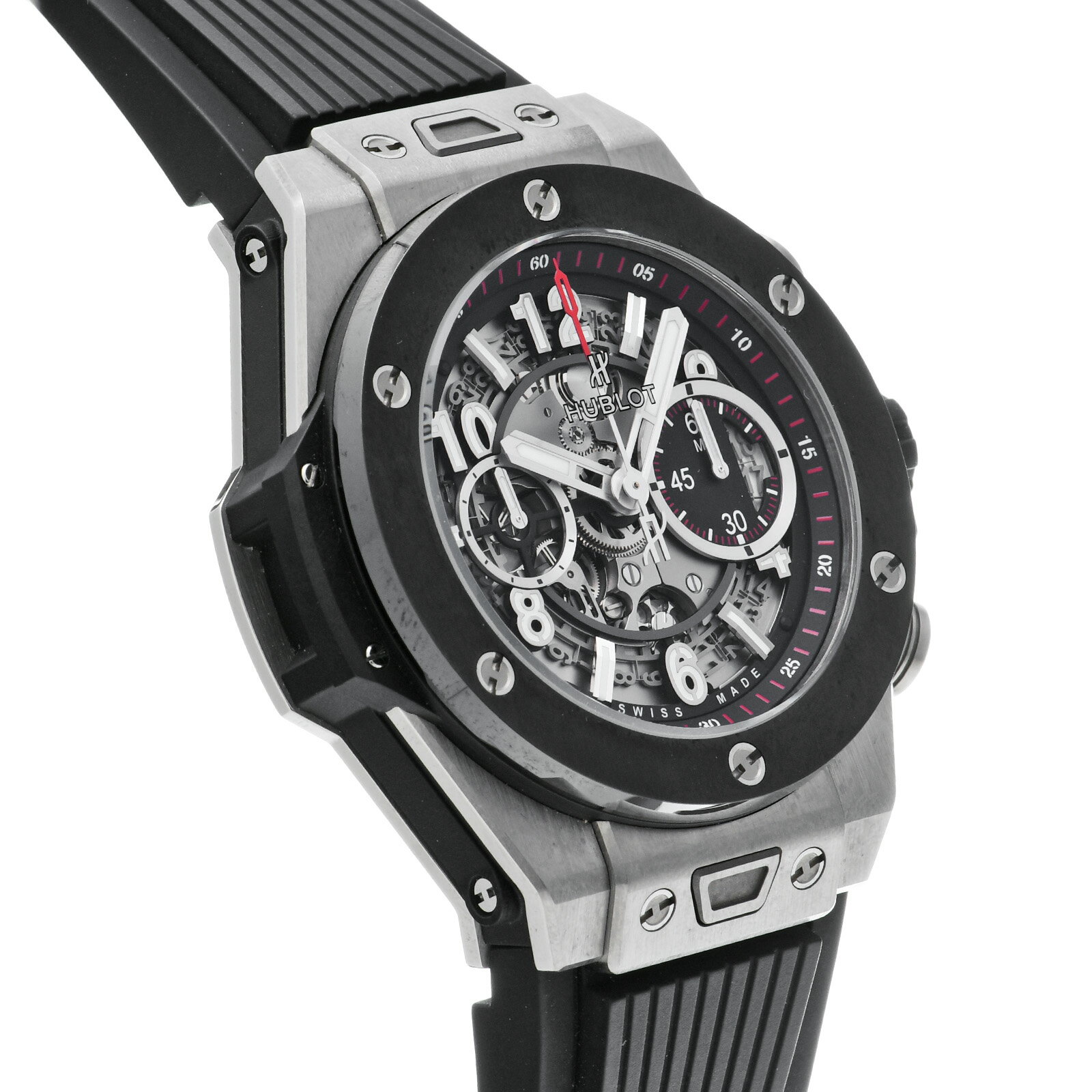 【WATCHNIAN誕生記念 全品P2倍 〜8/23】【中古】 ウブロ HUBLOT ビッグバン ウニコ チタニウム セラミック 411.NM.1170.RX マットブラック メンズ 腕時計