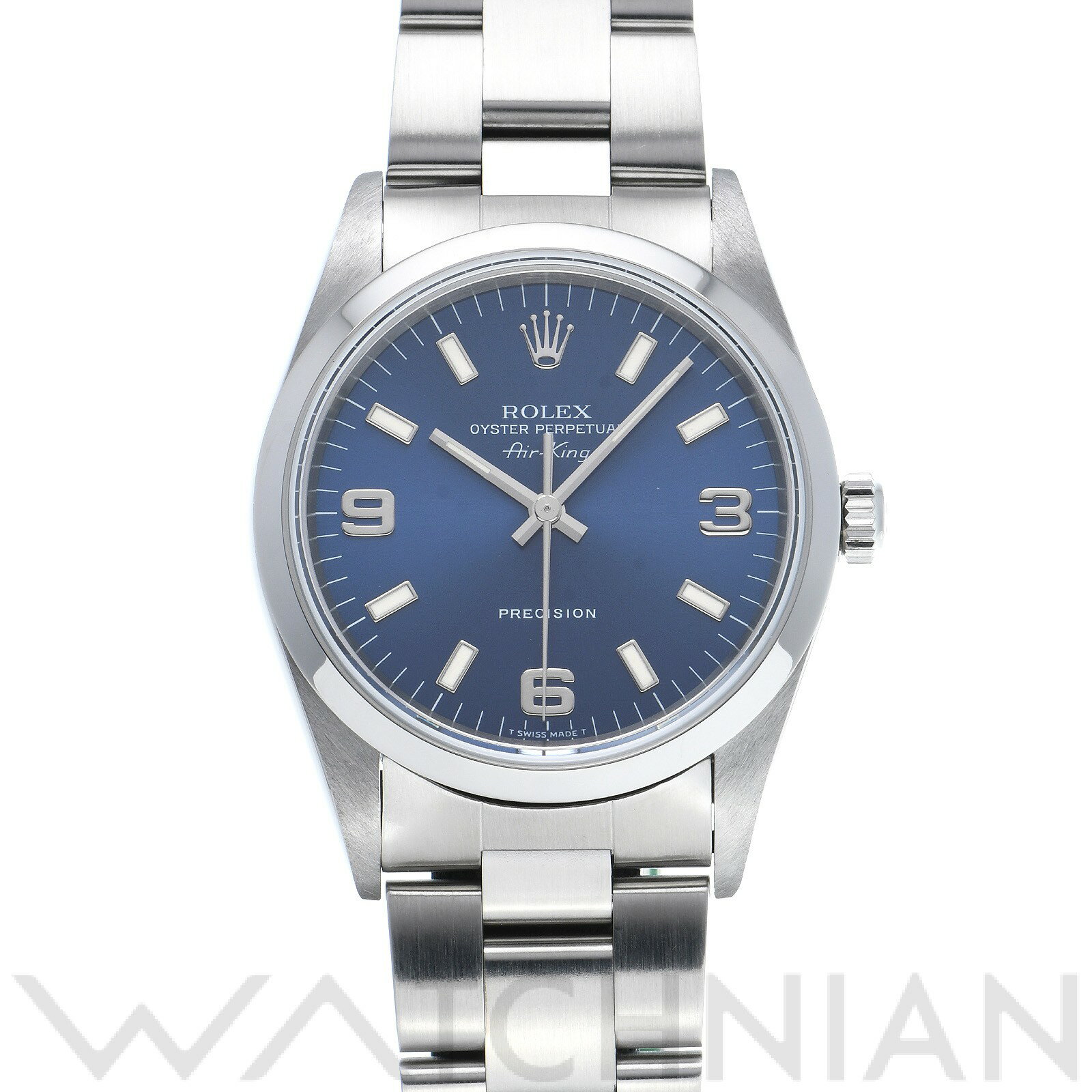 【中古】 ロレックス ROLEX エアキング 14000 U番(1998年頃製造) ブルー メンズ 腕時計