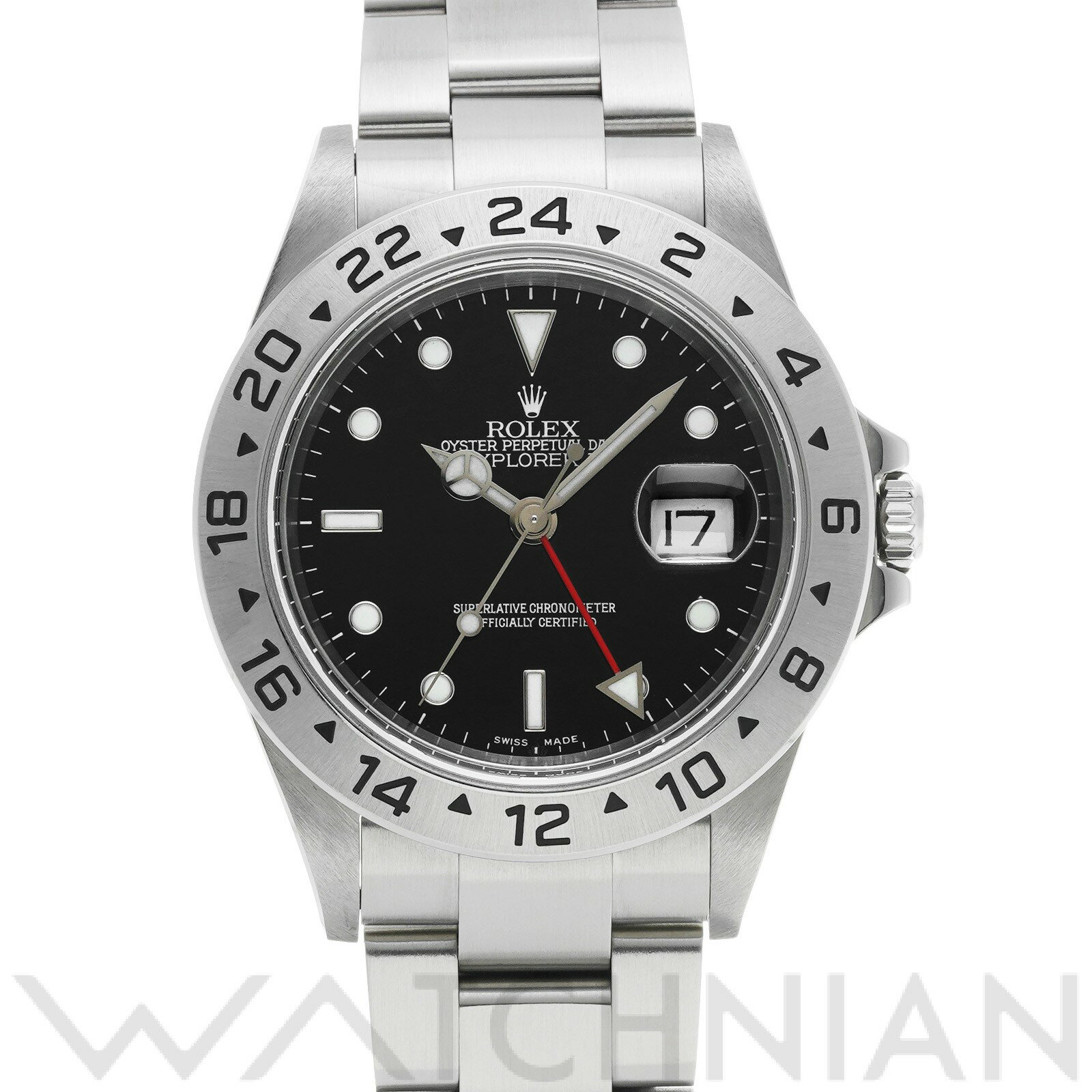 【39ショップ限定P2倍＆最大50,000円OFFクーポン配布中！】【中古】 ロレックス ROLEX エクスプローラーII 16570 F番(2003年頃製造) ブラック メンズ 腕時計