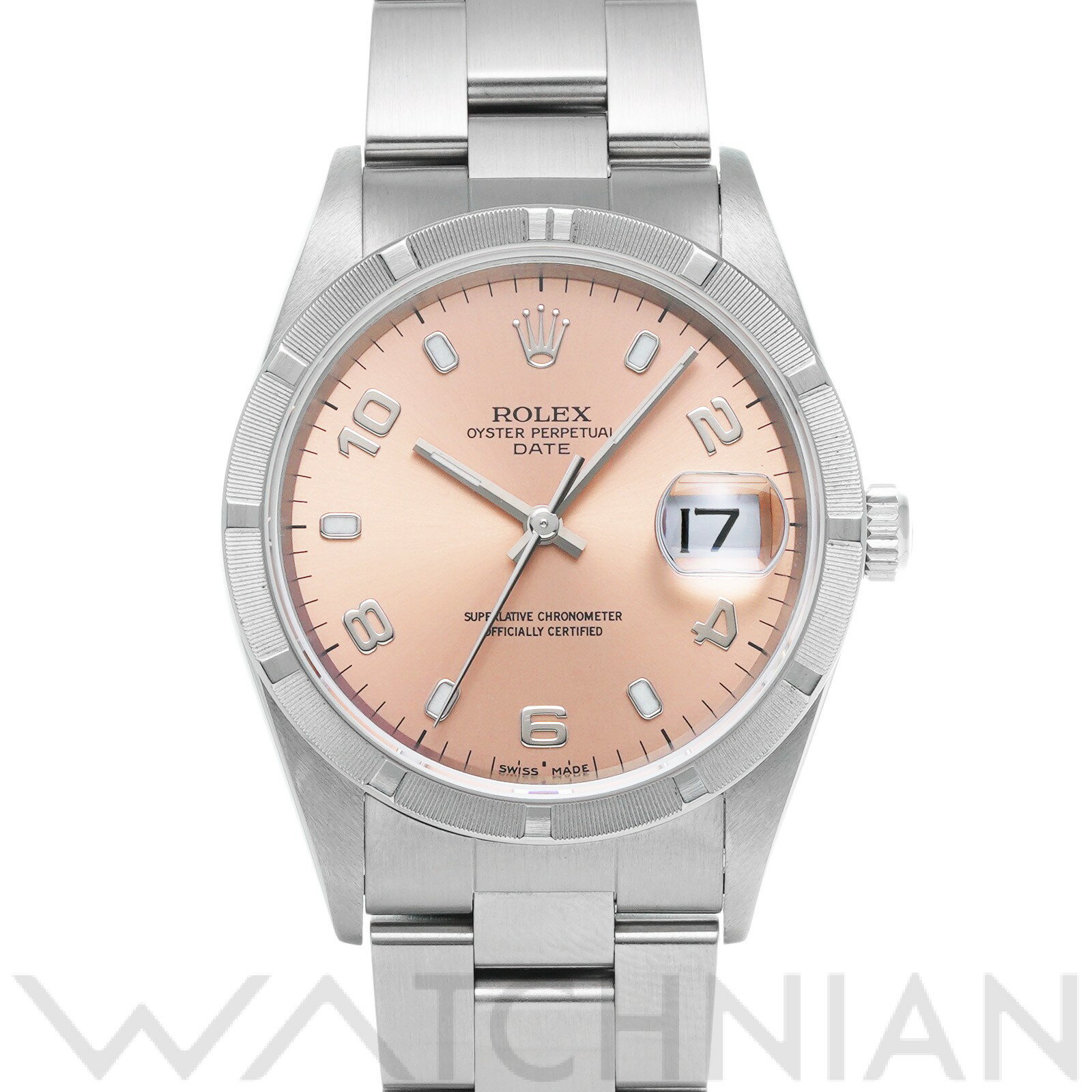 【中古】 ロレックス ROLEX オイスターパーペチュアル デイト 15210 A番(1999年頃製造) ピンク メンズ 腕時計