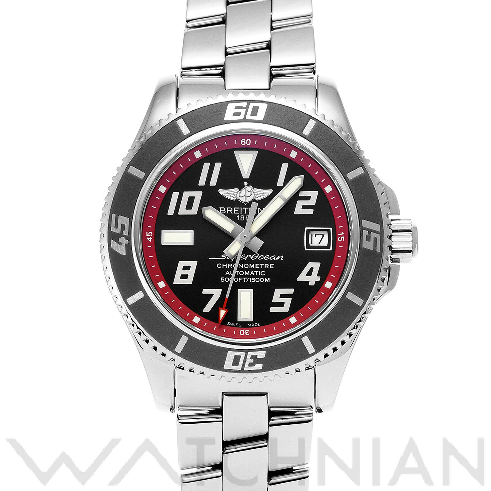 【中古】 ブライトリング BREITLING スーパーオーシャン 42 A187B31PRS ブラッ ...