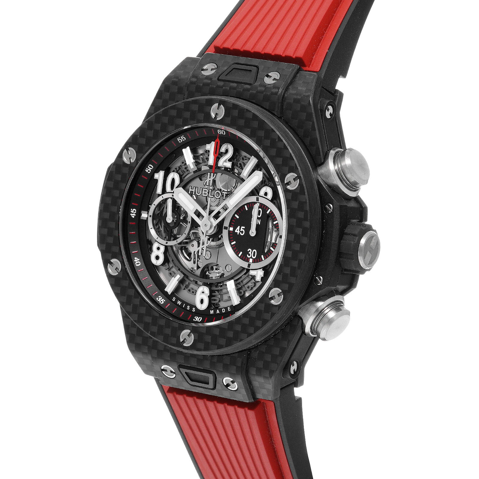 【WATCHNIAN誕生記念 全品P2倍 〜8/23】【中古】 ウブロ HUBLOT ビッグバン ウニコ カーボン 411.QX.1170.RX マットブラックスケルトン メンズ 腕時計