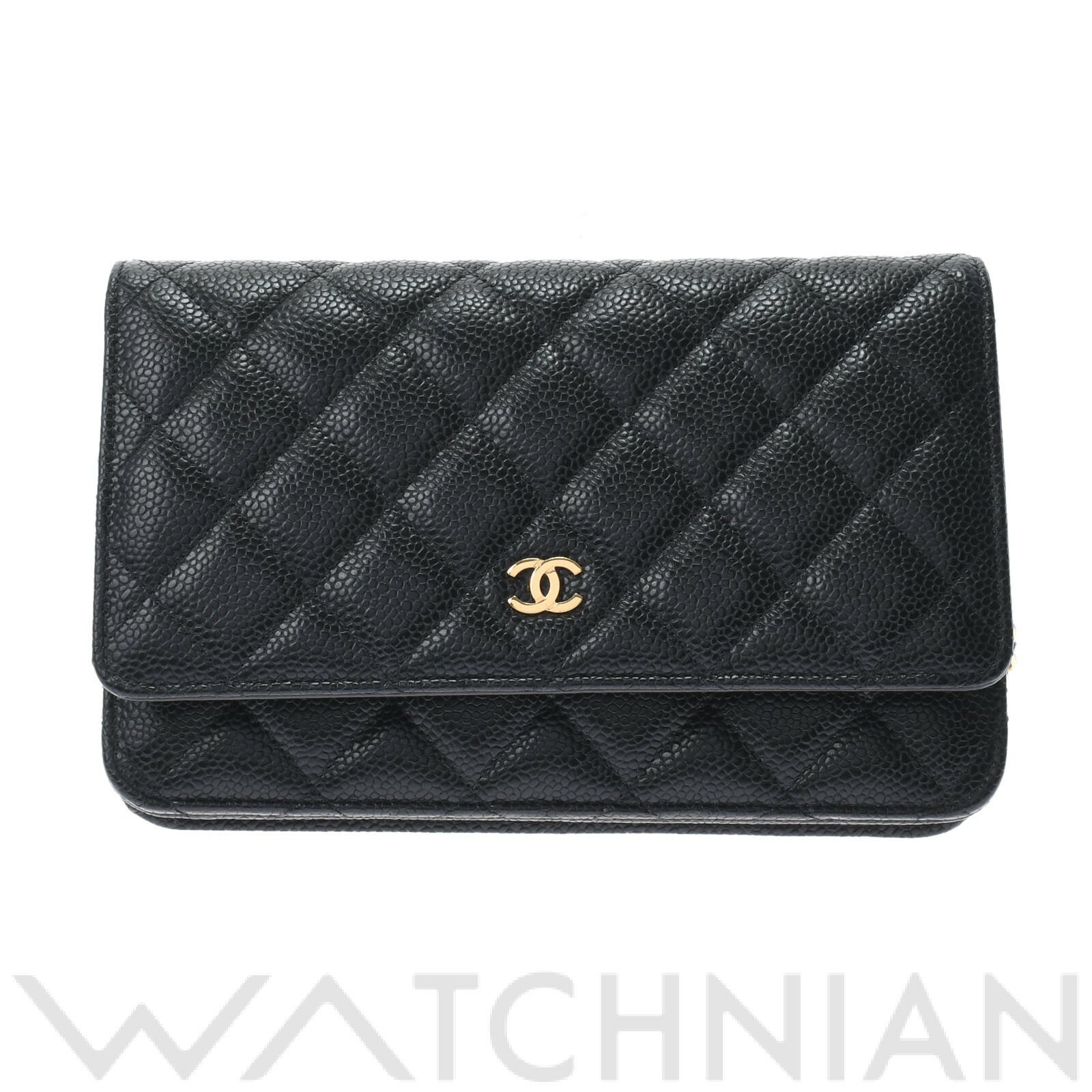 【未使用品】 シャネル CHANEL マトラッセ チェーンウォレット ココマーク ブラック/ゴールド金具 AP0250 キャビアスキン レディース ショルダーバッグのサムネイル