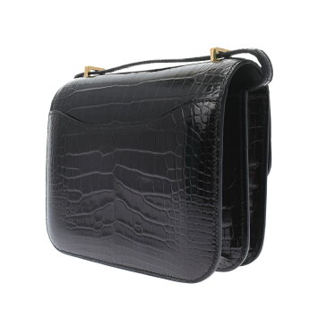 【39ショップ限定P2倍&最大50,000円OFFクーポン配布中!】【新品】 エルメス HERMES コンスタンス ミニ18 黒/ゴールド金具 アリゲーターリセ レディース ショルダーバッグ