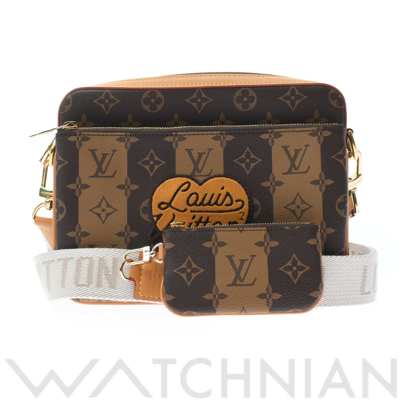【未使用品】 ルイ ヴィトン LOUIS VUITTON モノグラム ストライプ トリオ メッセンジャー ブラウン M45965 モノグラムキャンバス レディース ショルダーバッグのサムネイル