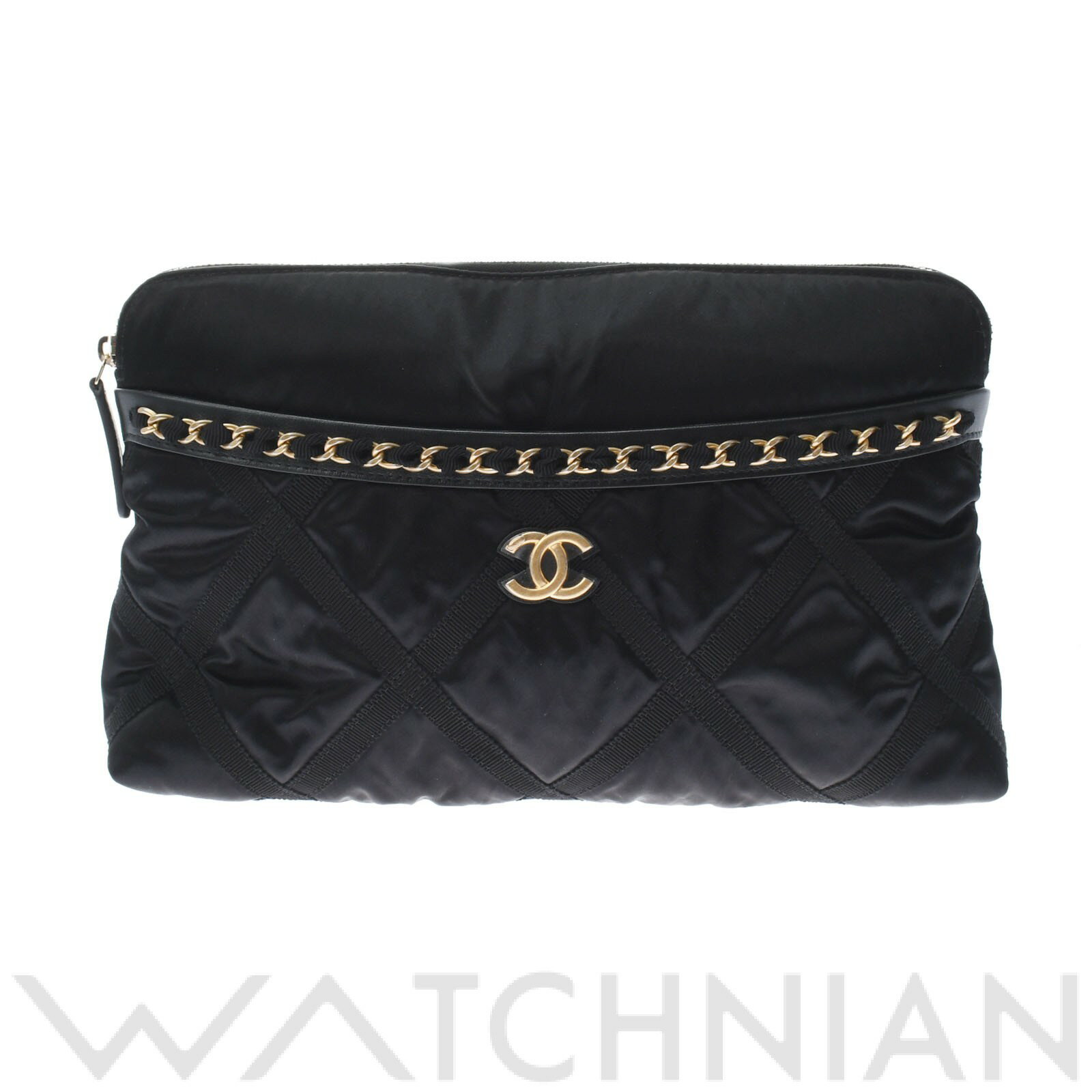 【中古】 シャネル CHANEL マトラッセ スモールトートバッグ 2WAY ブラック/ゴールド金具 AP2664 ナイロン/グログラン レディース トートバッグのサムネイル