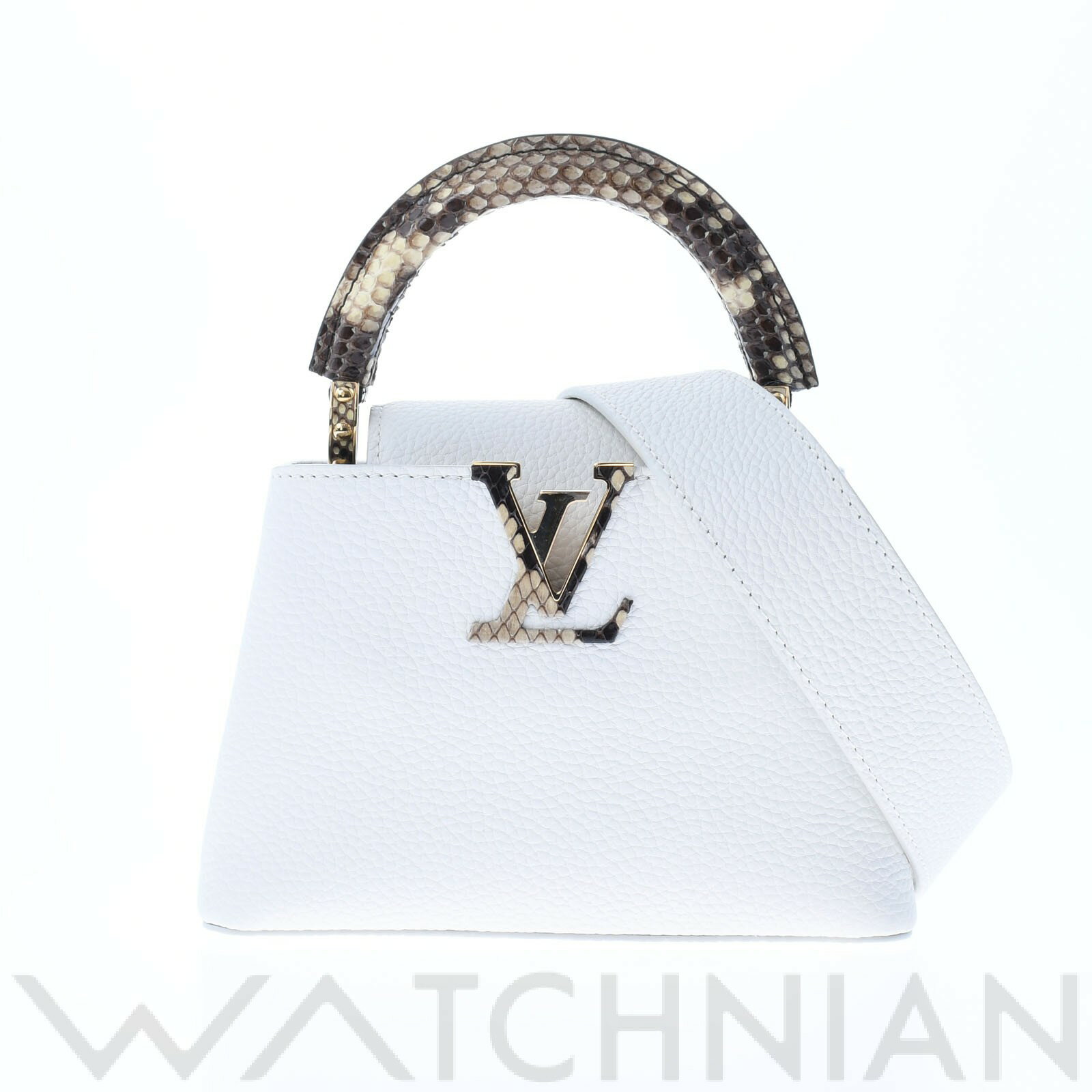 【未使用品】 ルイ ヴィトン LOUIS VUITTON カプシーヌMINI 2WAY ホワイト N98477 トリヨンレザー/パイソン レディース ハンドバッグのサムネイル