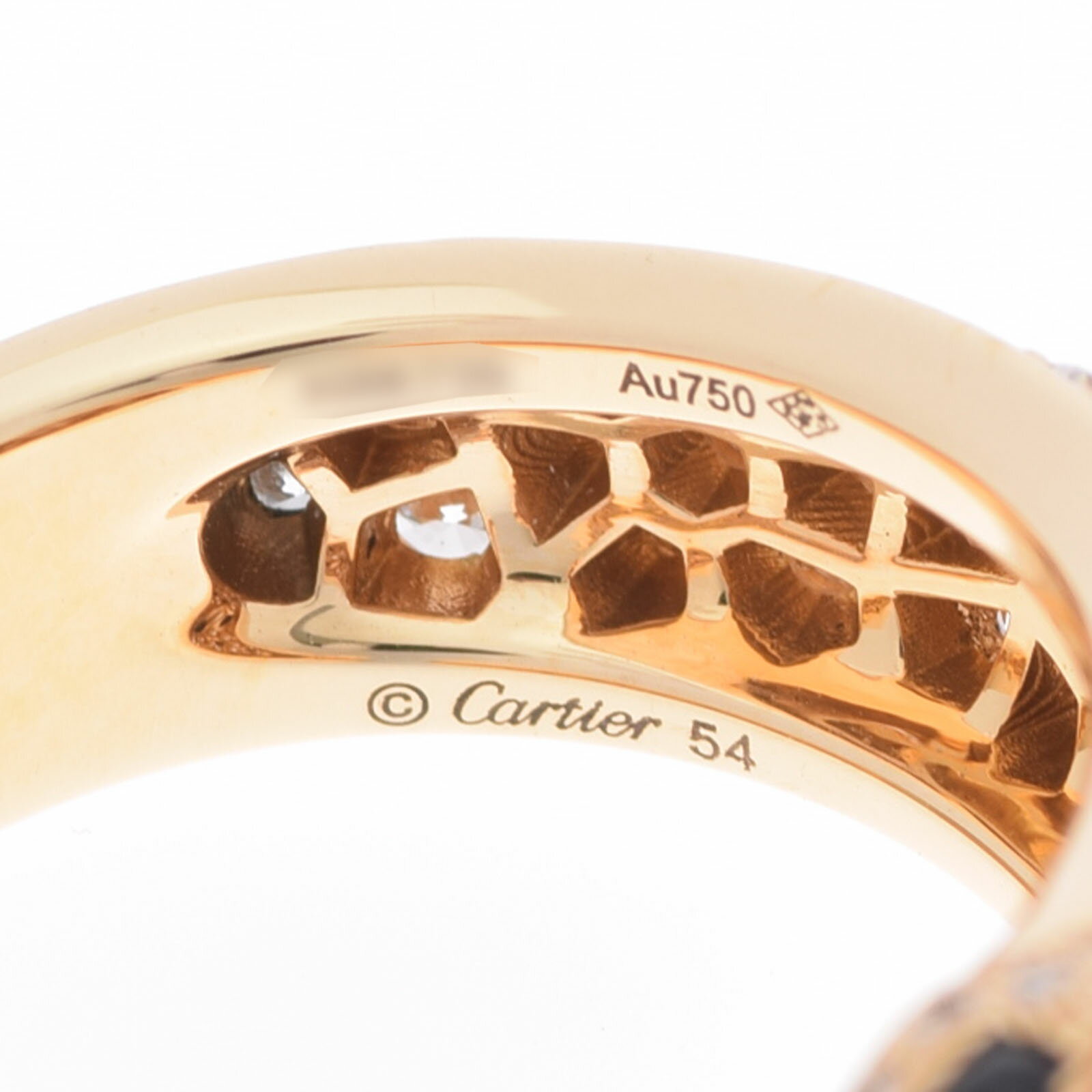 【中古】 カルティエ CARTIER パンテール #54 K18YG/オニキス/エメラルド/ダイヤ ダイヤ/オニキス/エメラルド レディース リング・指輪