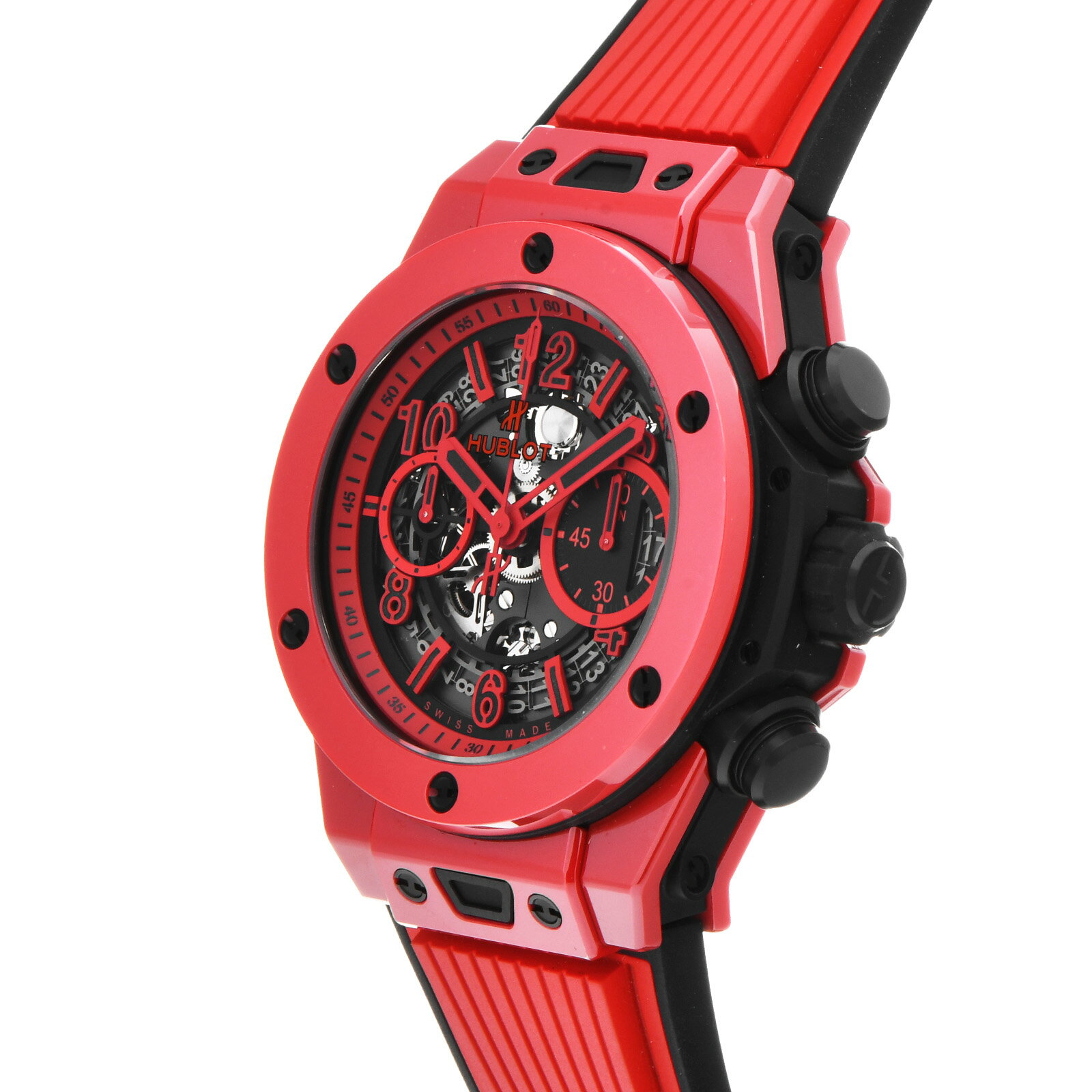 【WATCHNIAN誕生記念 全品P2倍 〜8/23】【中古】 ウブロ HUBLOT ビッグバン ウニコ レッドマジック 411.CF.8513.RX マットレッド/スケルトン メンズ 腕時計