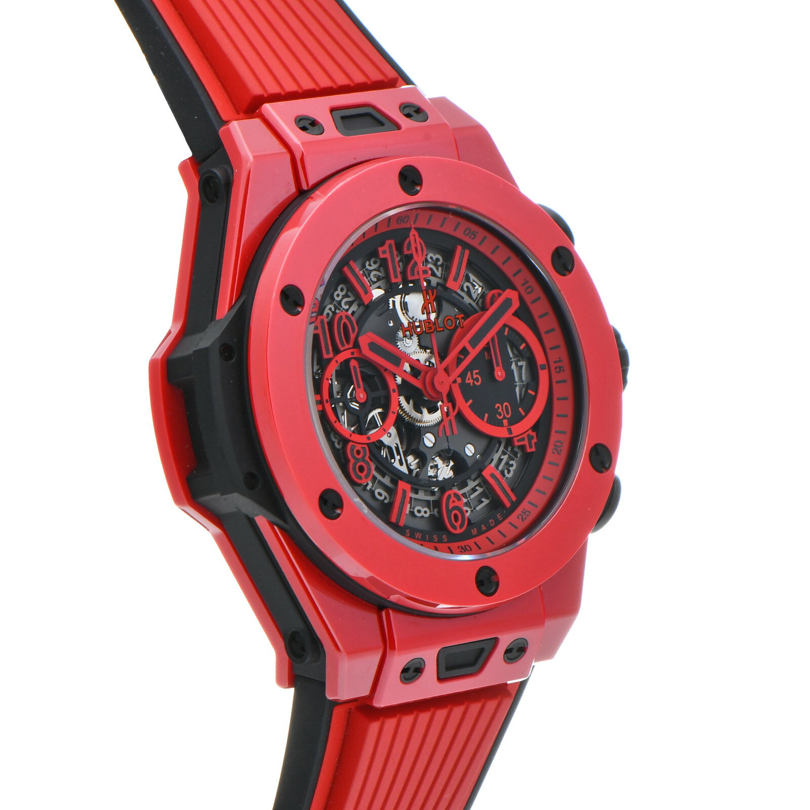 【WATCHNIAN誕生記念 全品P2倍 〜8/23】【中古】 ウブロ HUBLOT ビッグバン ウニコ レッドマジック 411.CF.8513.RX マットレッド/スケルトン メンズ 腕時計